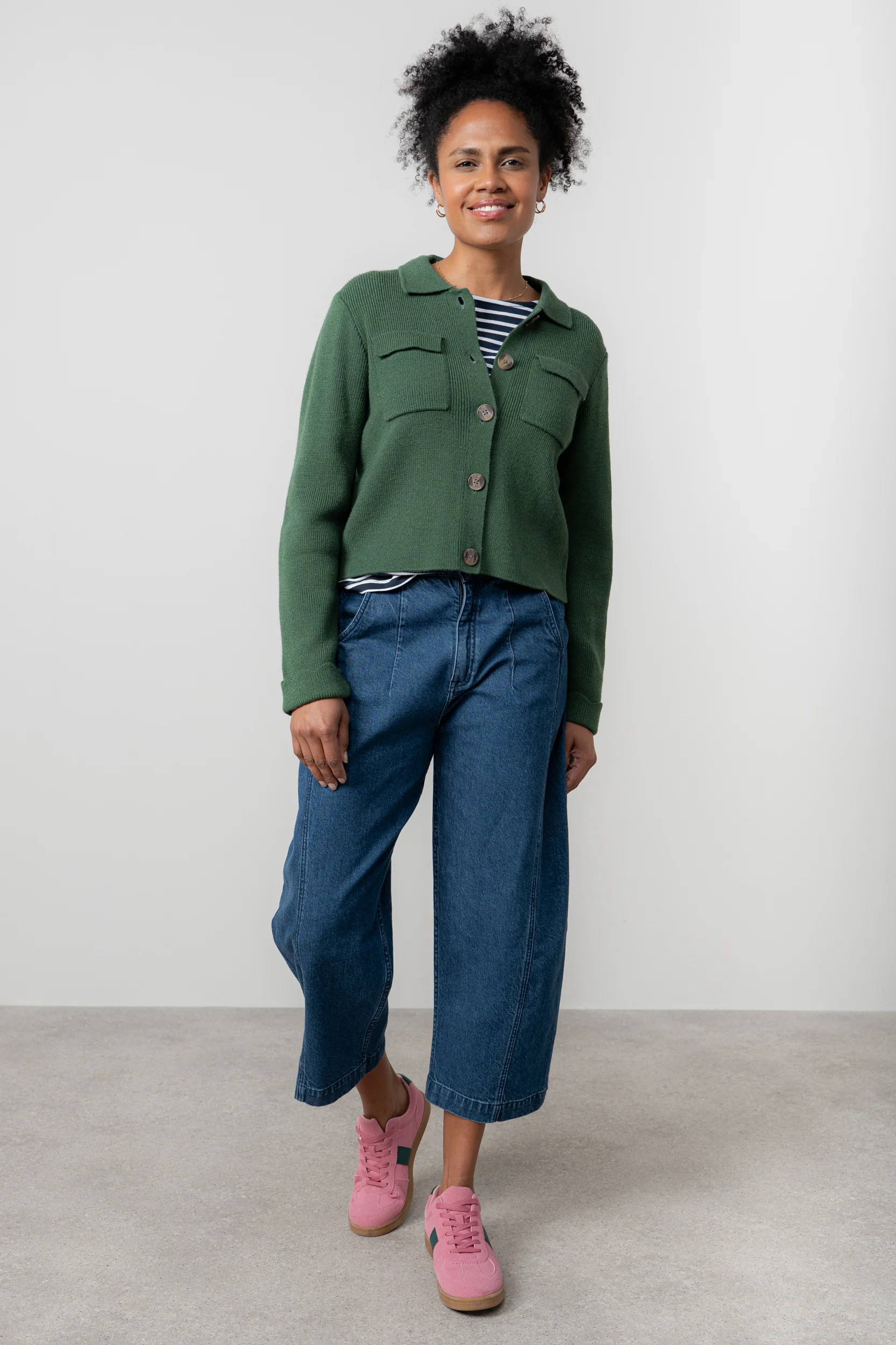 Chestnut Knitted Jacket Pine Green - Image 3