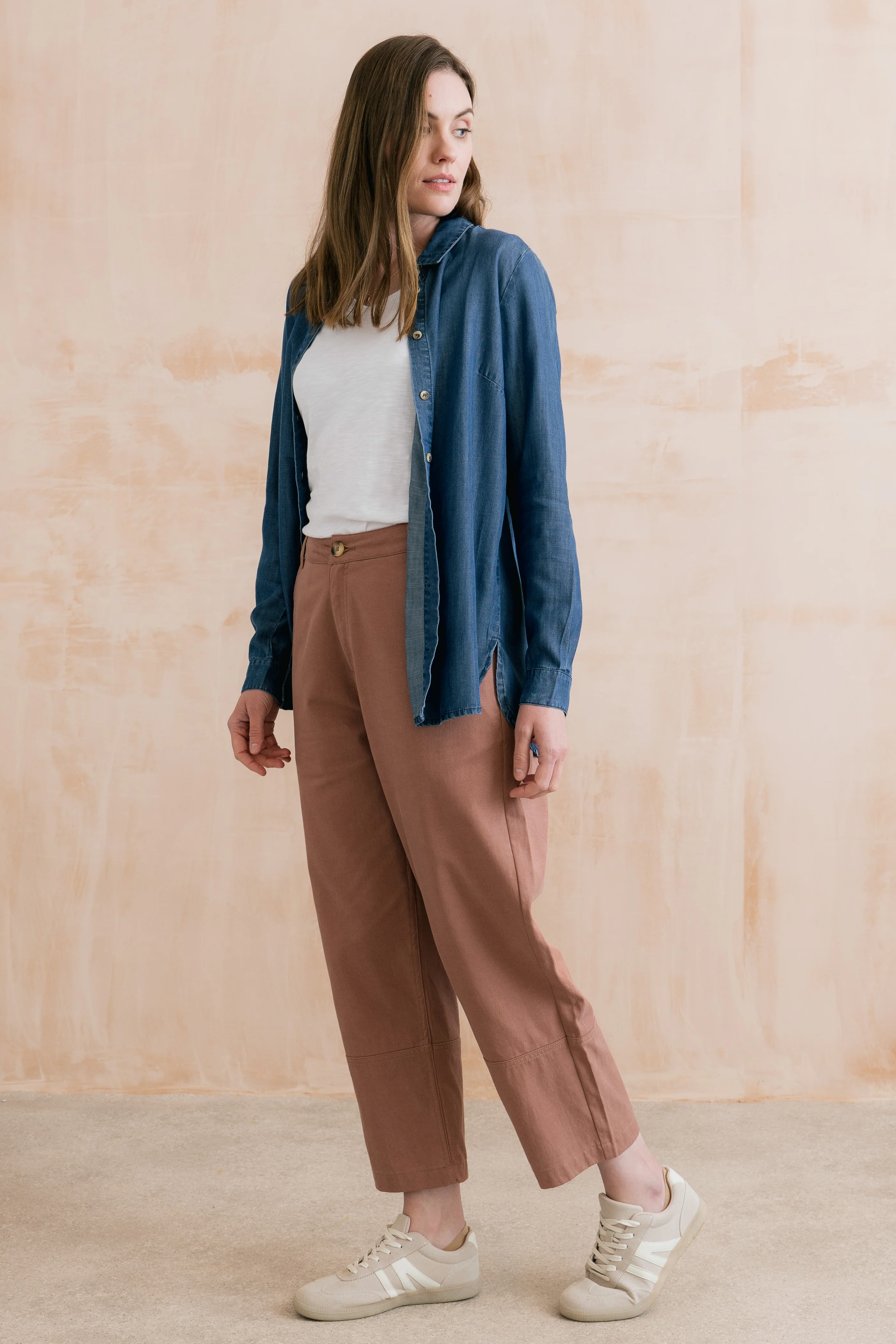 Clarissa Tapered Leg Cropped Trousers Soft Pink - Image 5