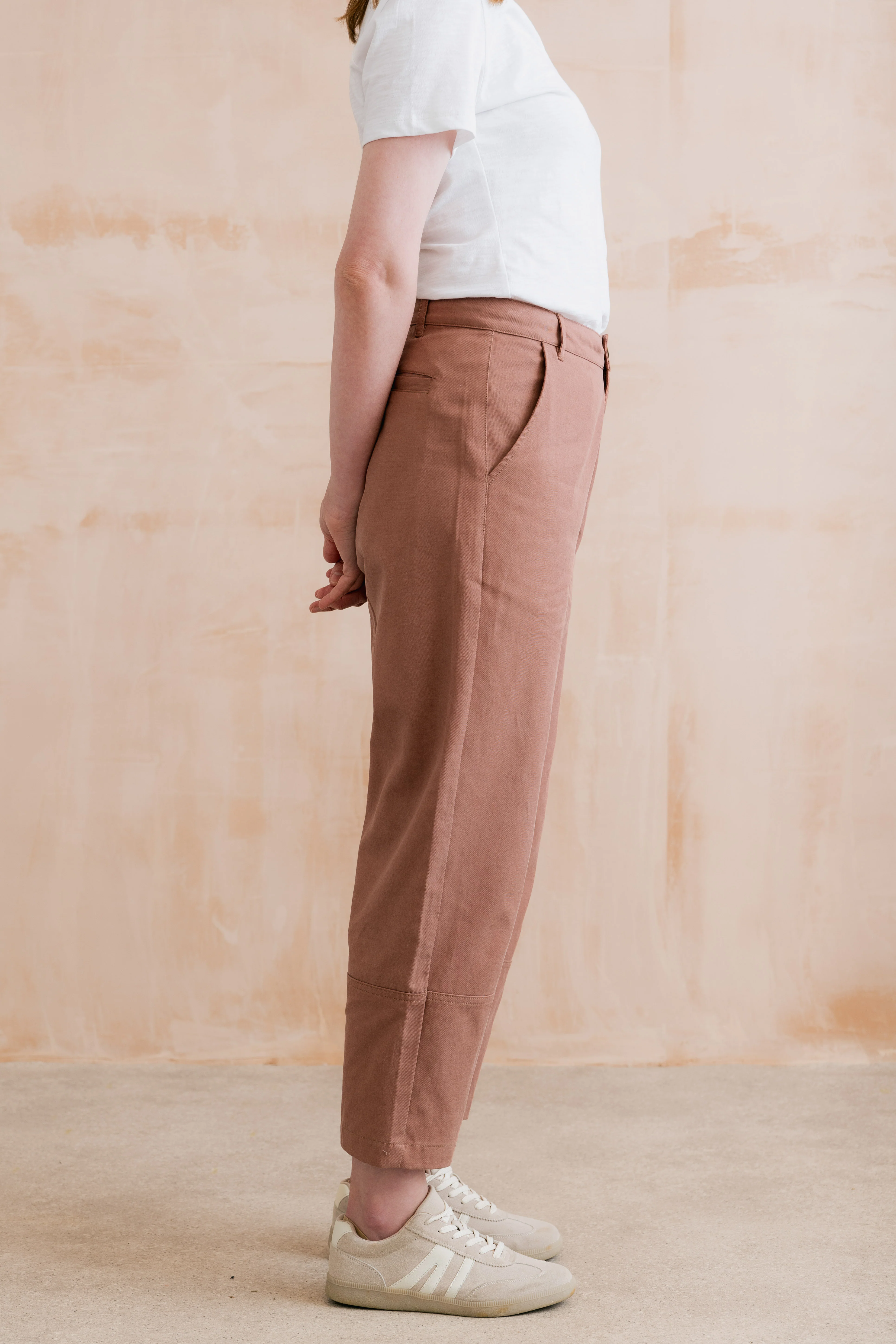Clarissa Tapered Leg Cropped Trousers Soft Pink - Image 7