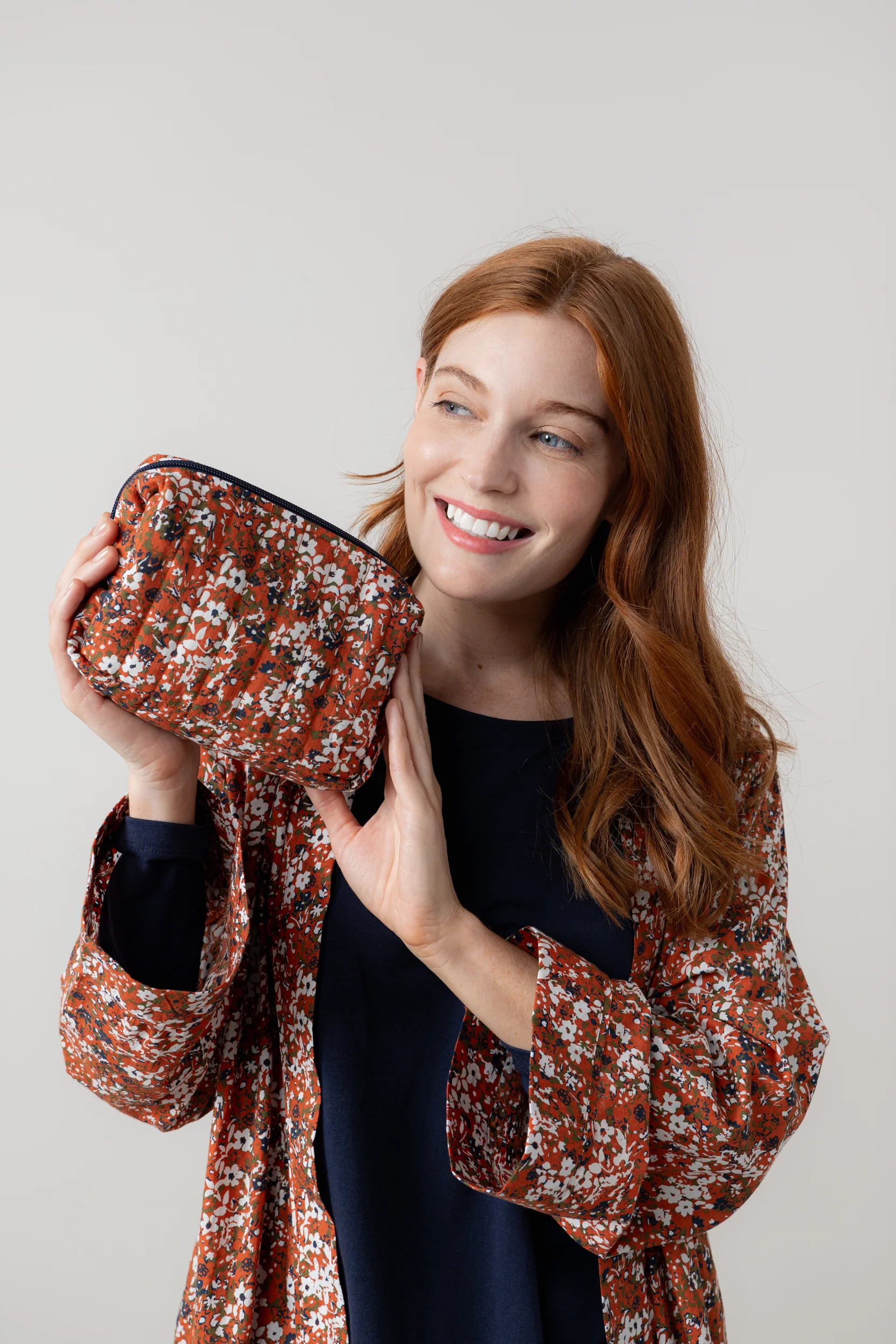 Connie Print Cosmetics Bag Ginger - Image 3