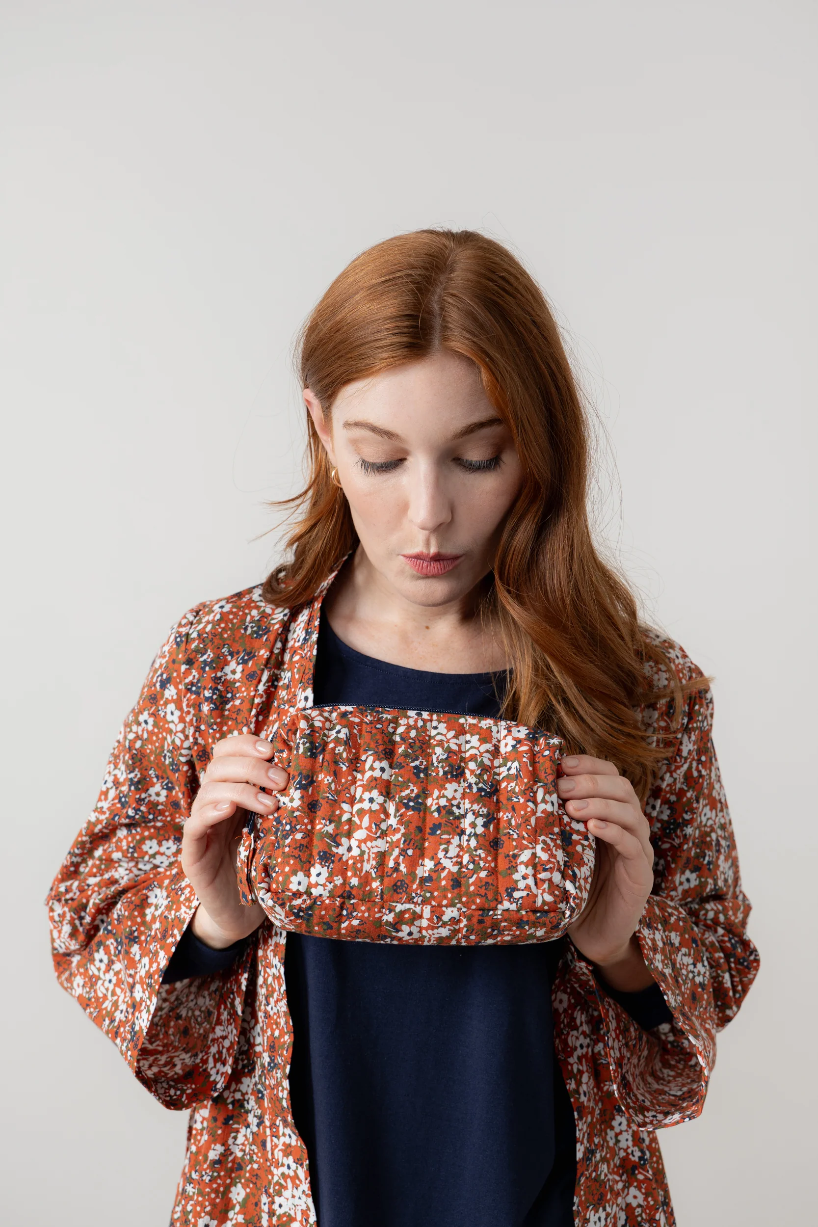Connie Print Cosmetics Bag Ginger - Image 4