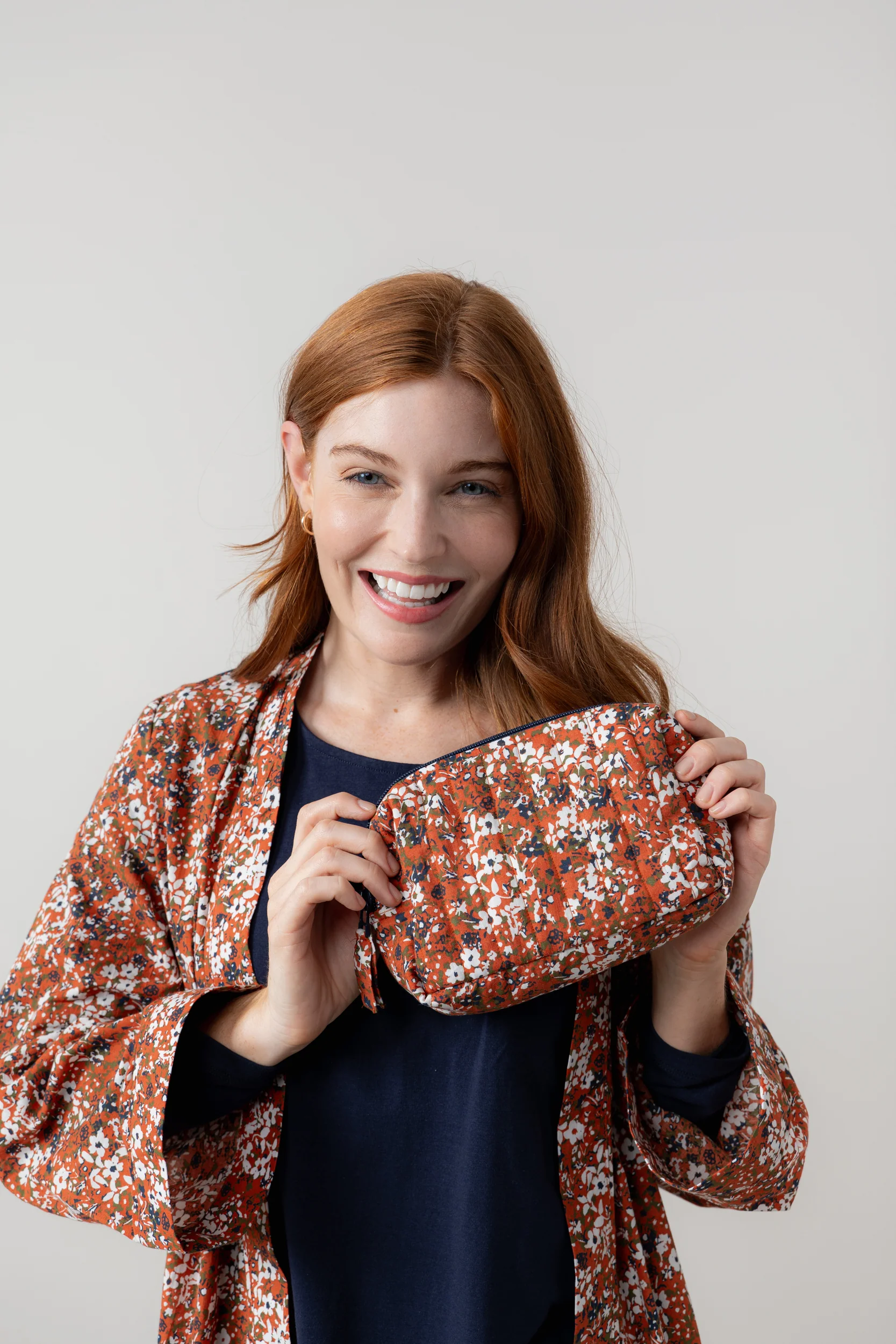 Connie Print Cosmetics Bag Ginger - Image 7