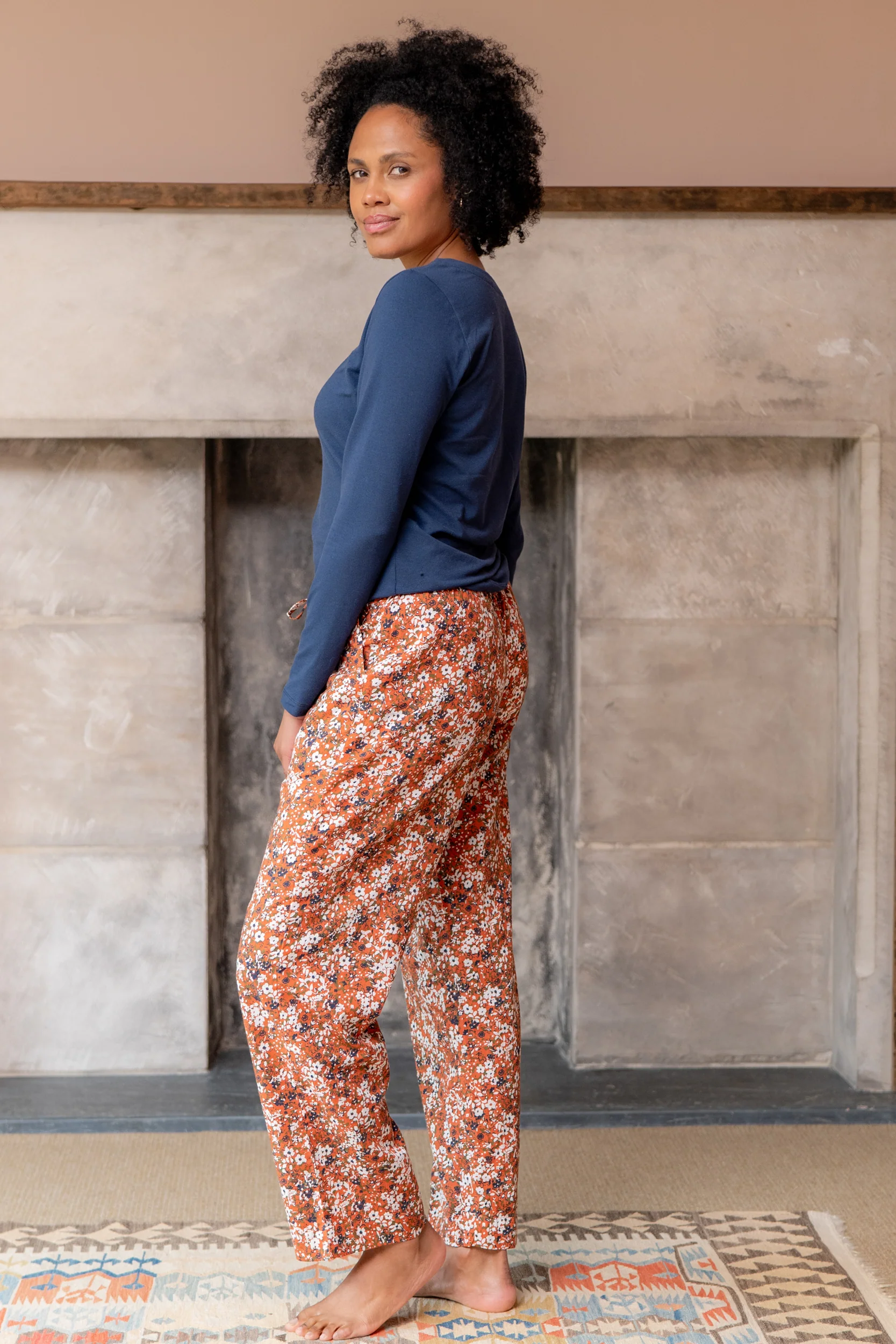 Connie Print Pyjama Set Ginger - Image 3