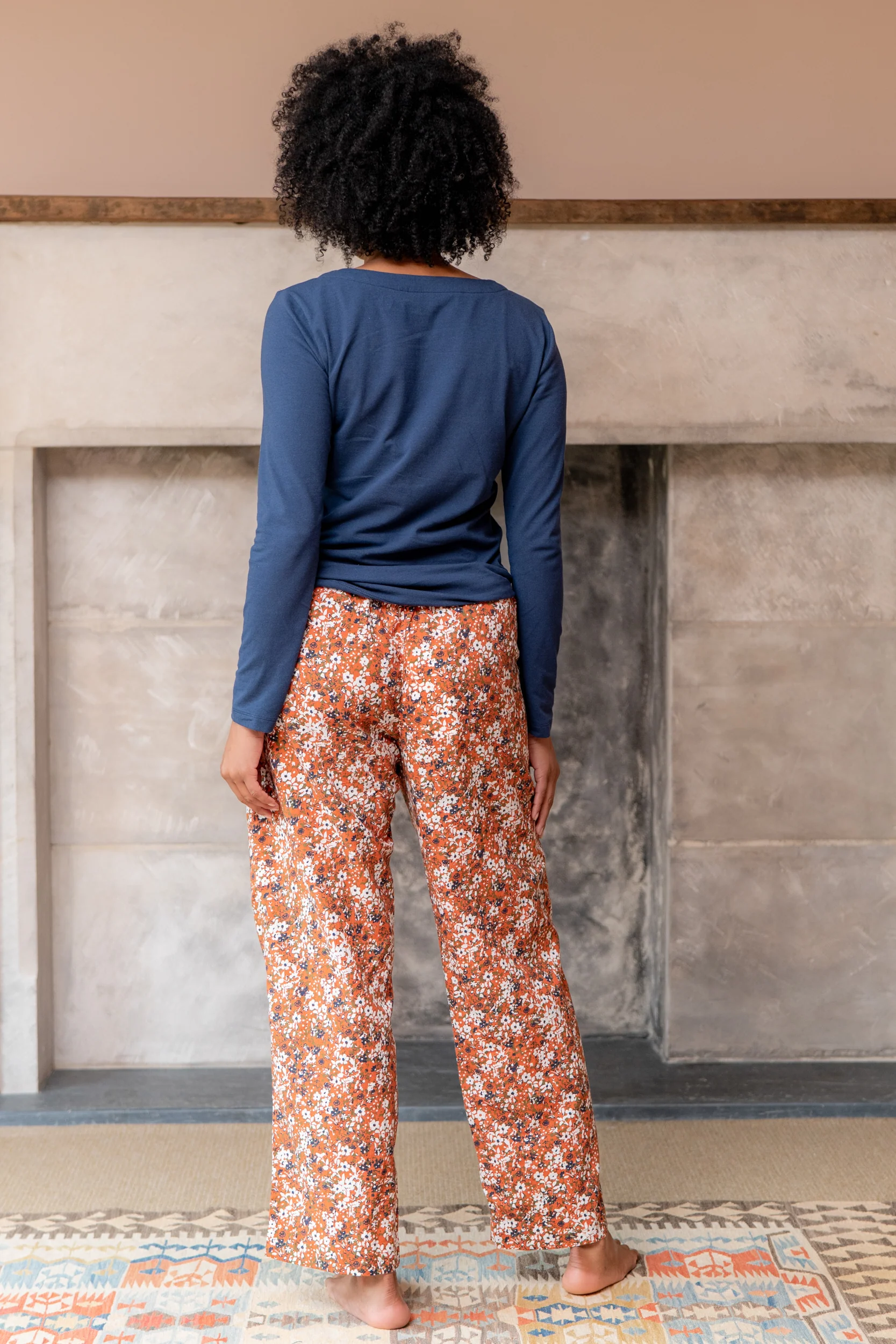 Connie Print Pyjama Set Ginger - Image 4