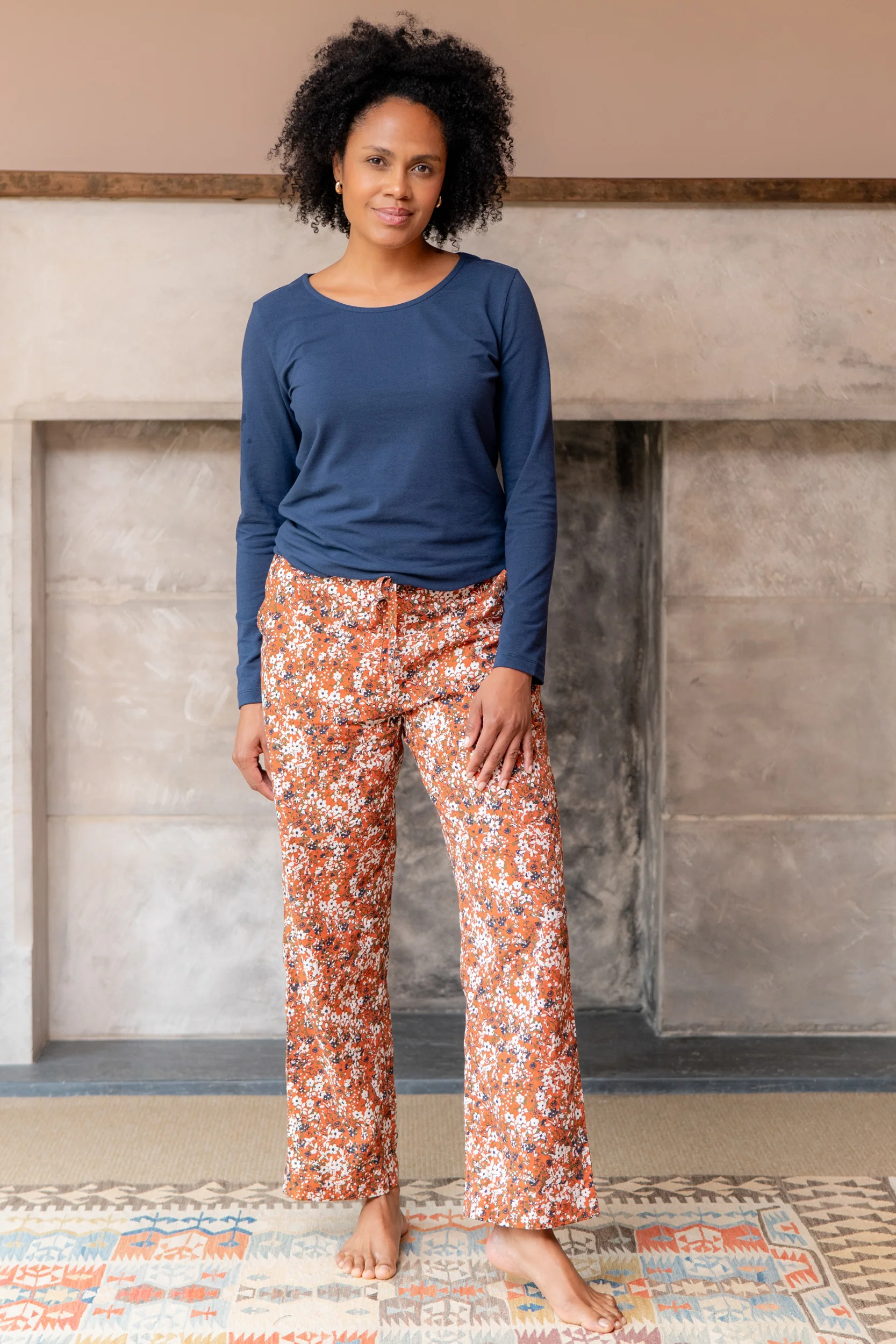 Connie Print Pyjama Set Ginger - Image 5