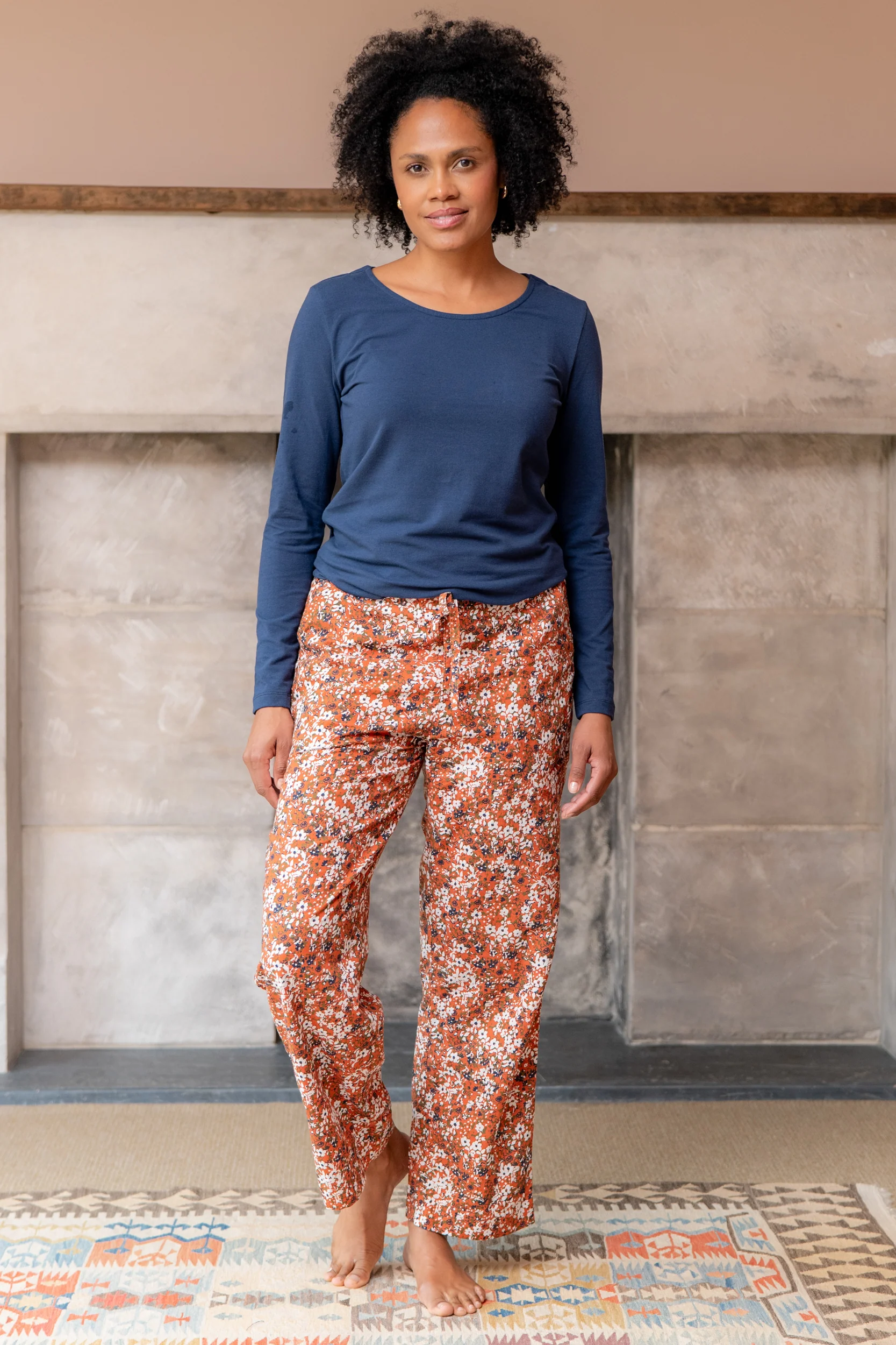 Connie Print Pyjama Set Ginger - Image 6