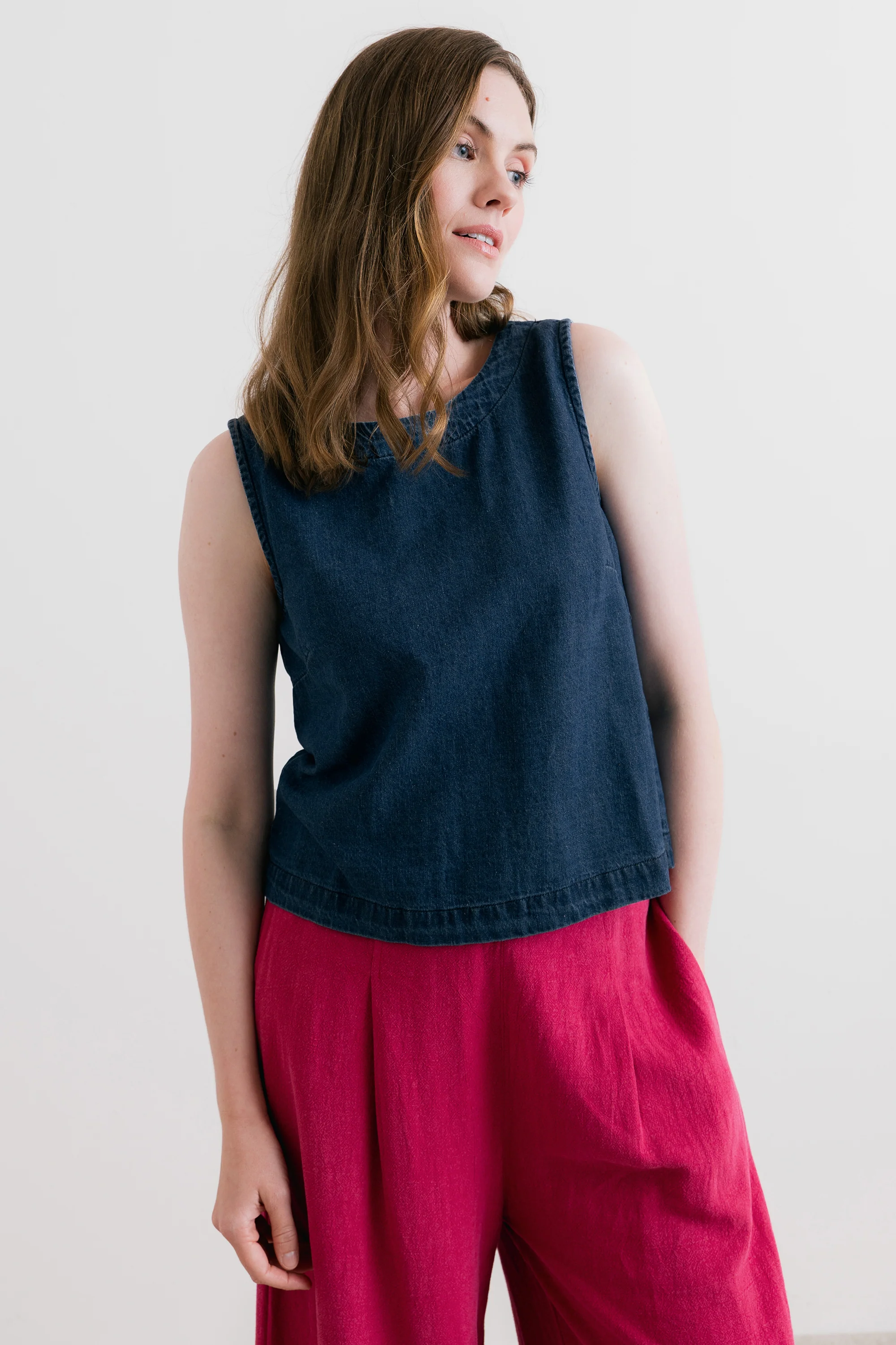 Cora Denim Button Back Vest - Image 8