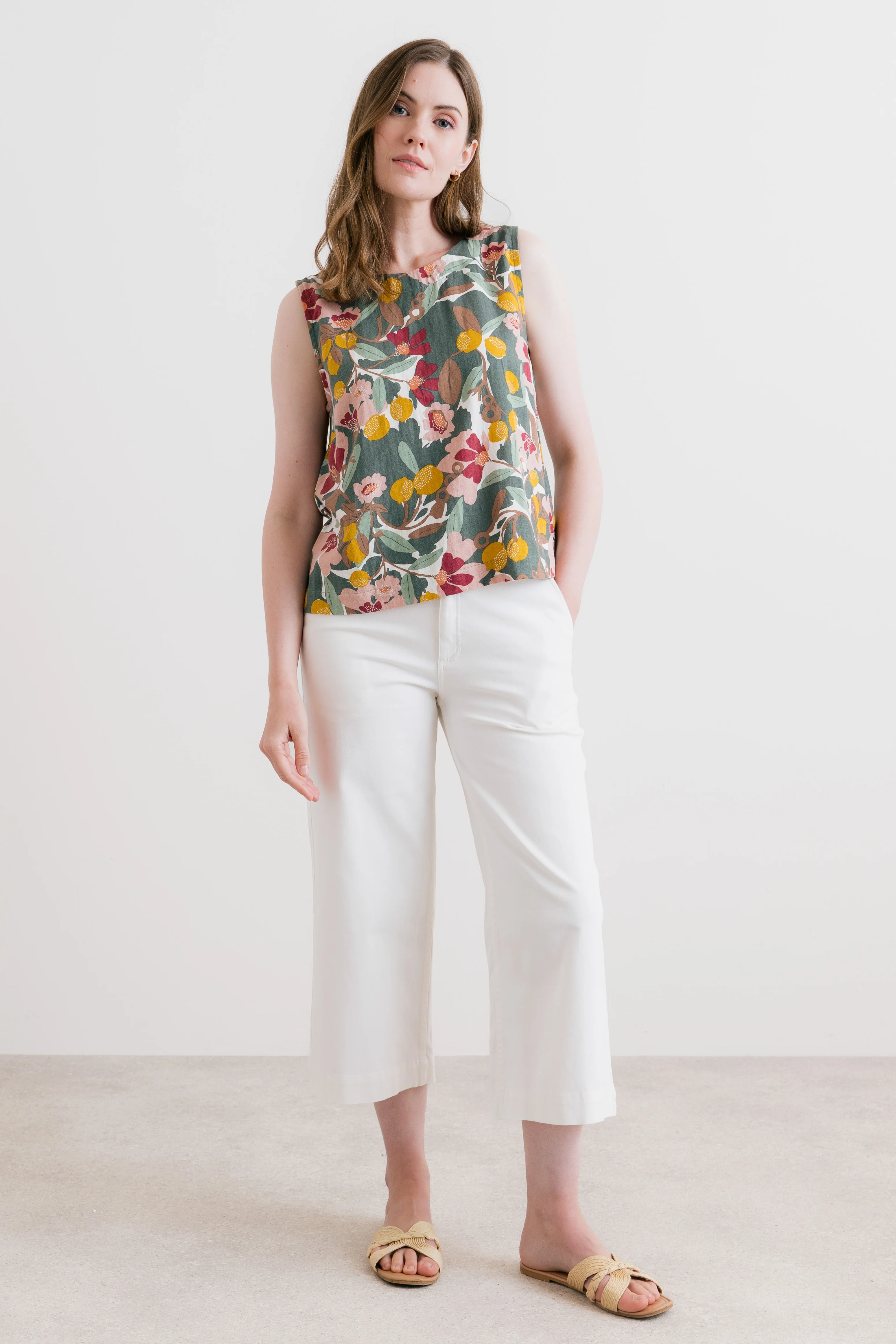 Cora Linen Blend Vest Laurel Green - Image 7