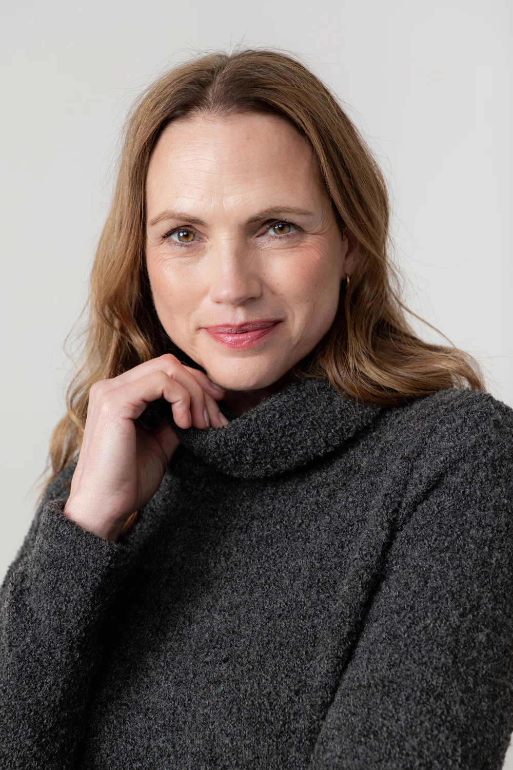 Cosy Day Boucle Knit Cowl Neck Jumper Charcoal - Image 5