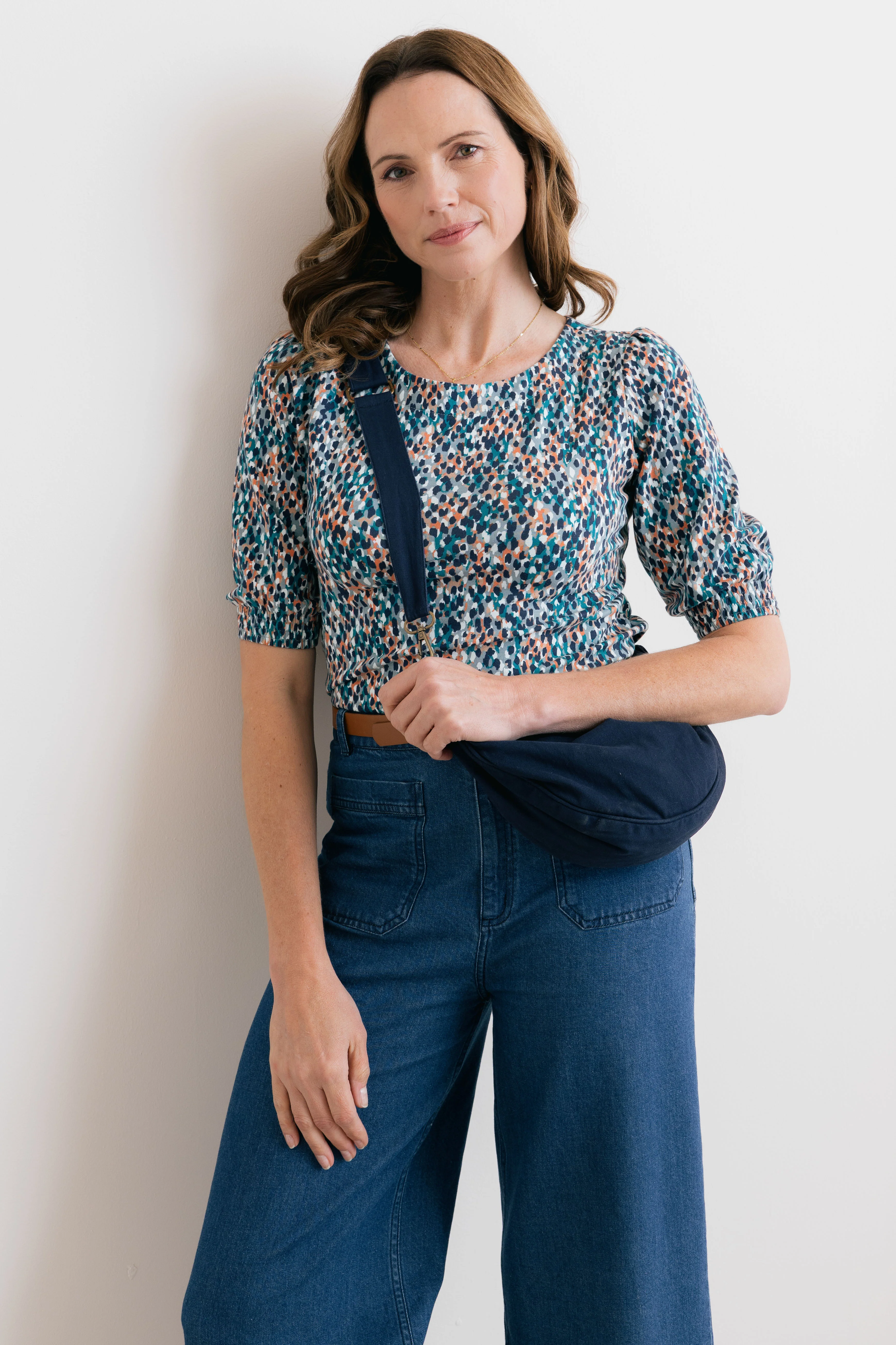 Cotton Twill Crossbody Bag Navy - Image 2