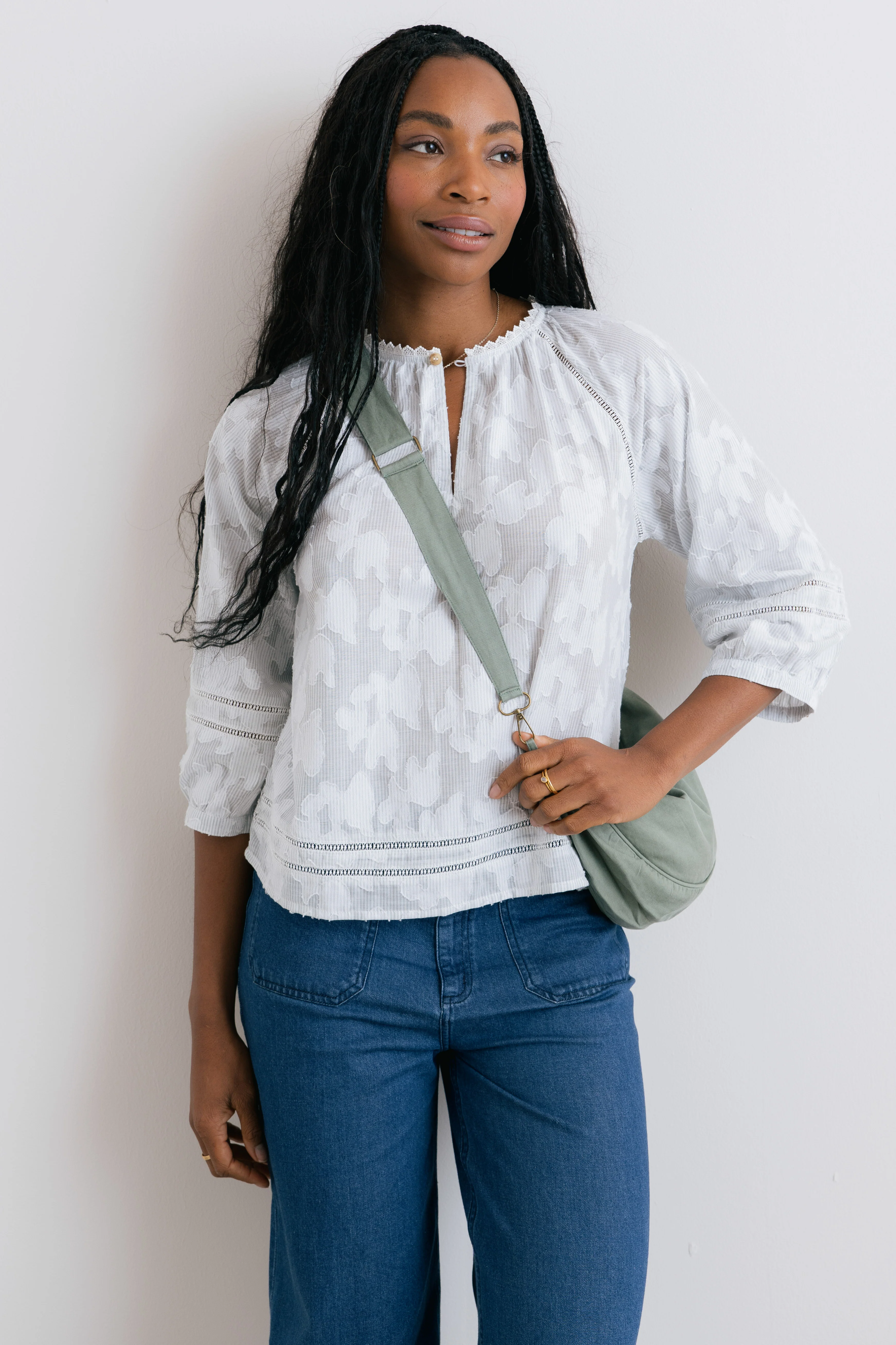 Cotton Twill Crossbody Bag Silver Sage - Image 5
