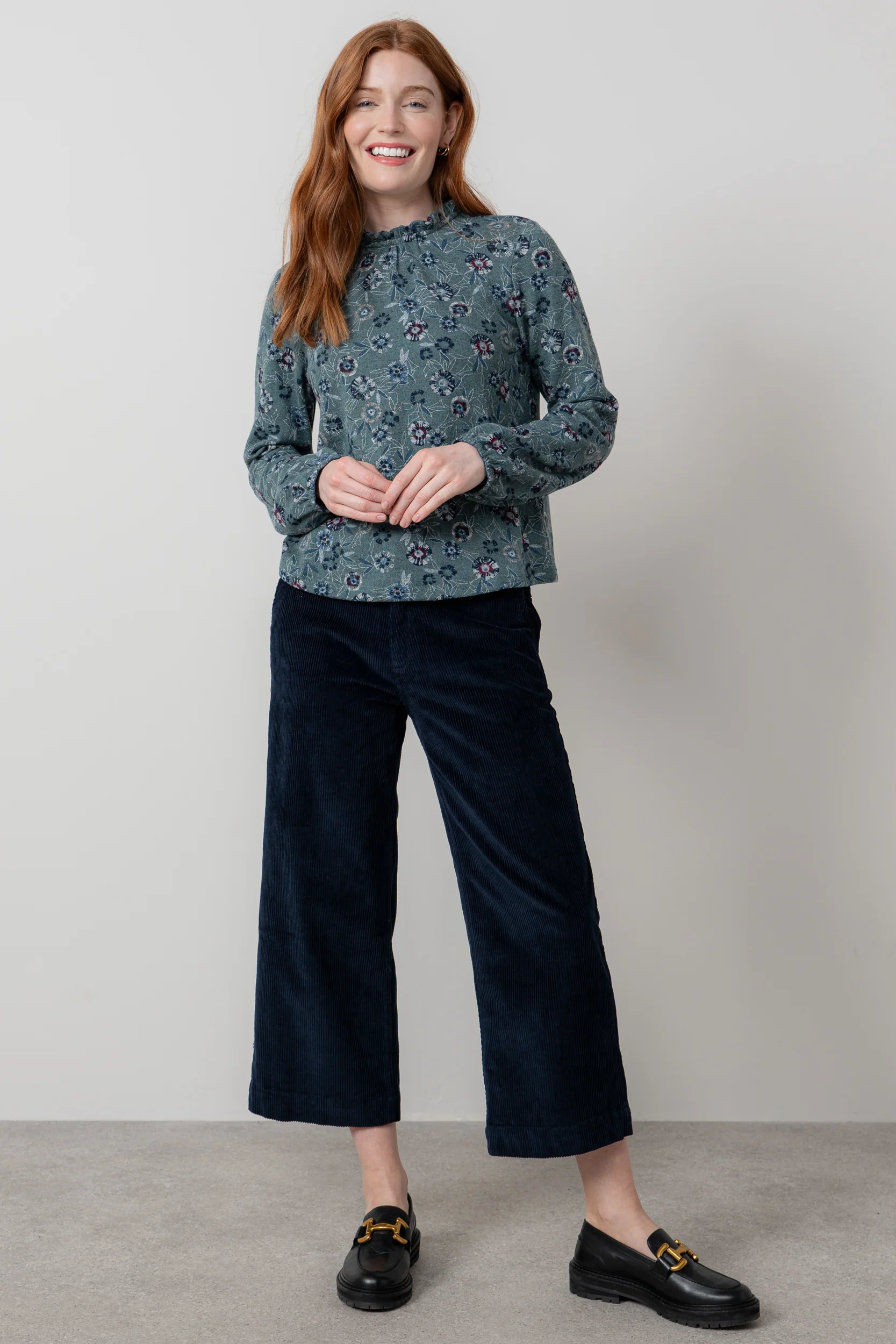 Eastcombe High Neck Floral Print Top Sea Mist - Image 6