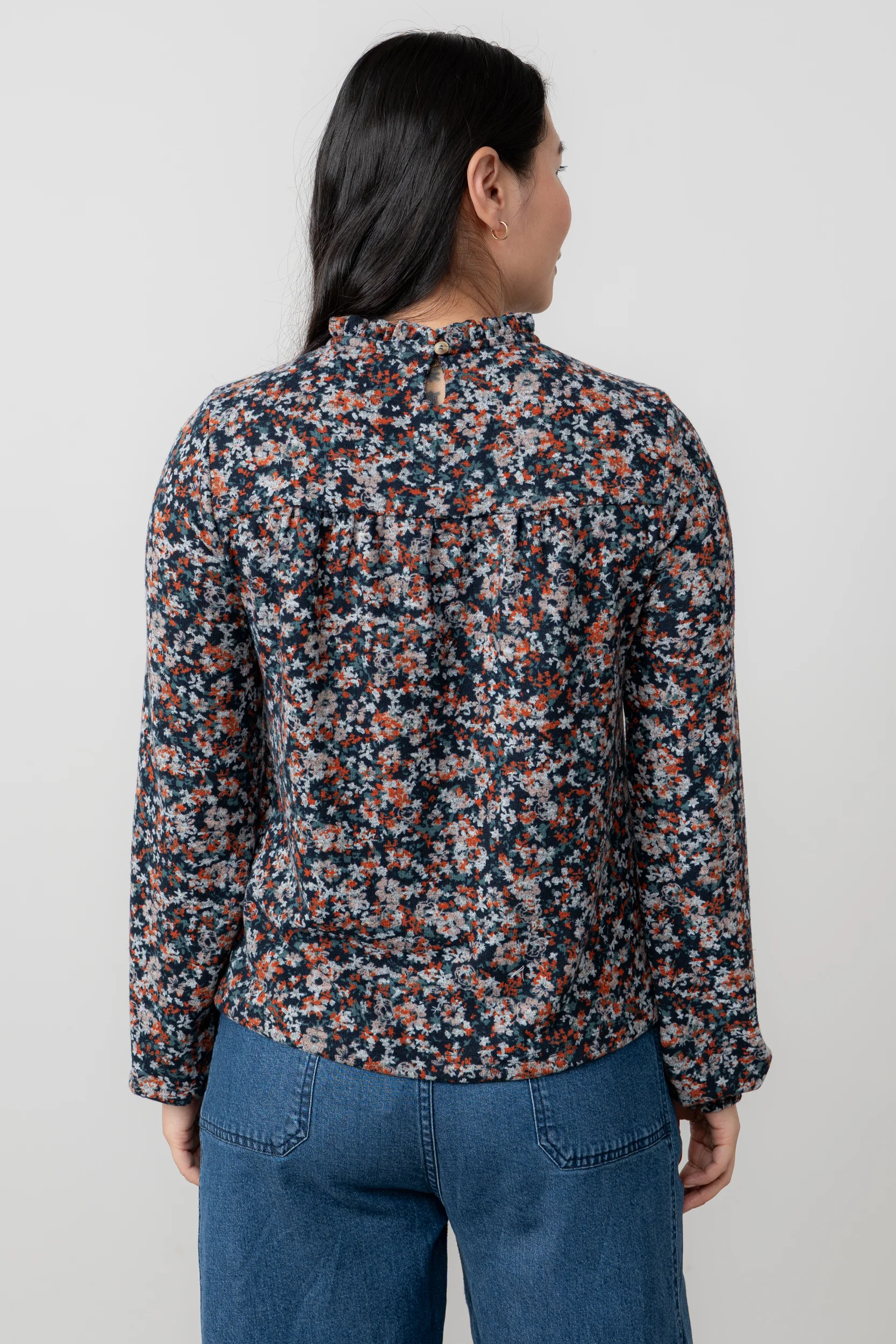 Eastcombe High Neck Floral Print Top Red - Image 4