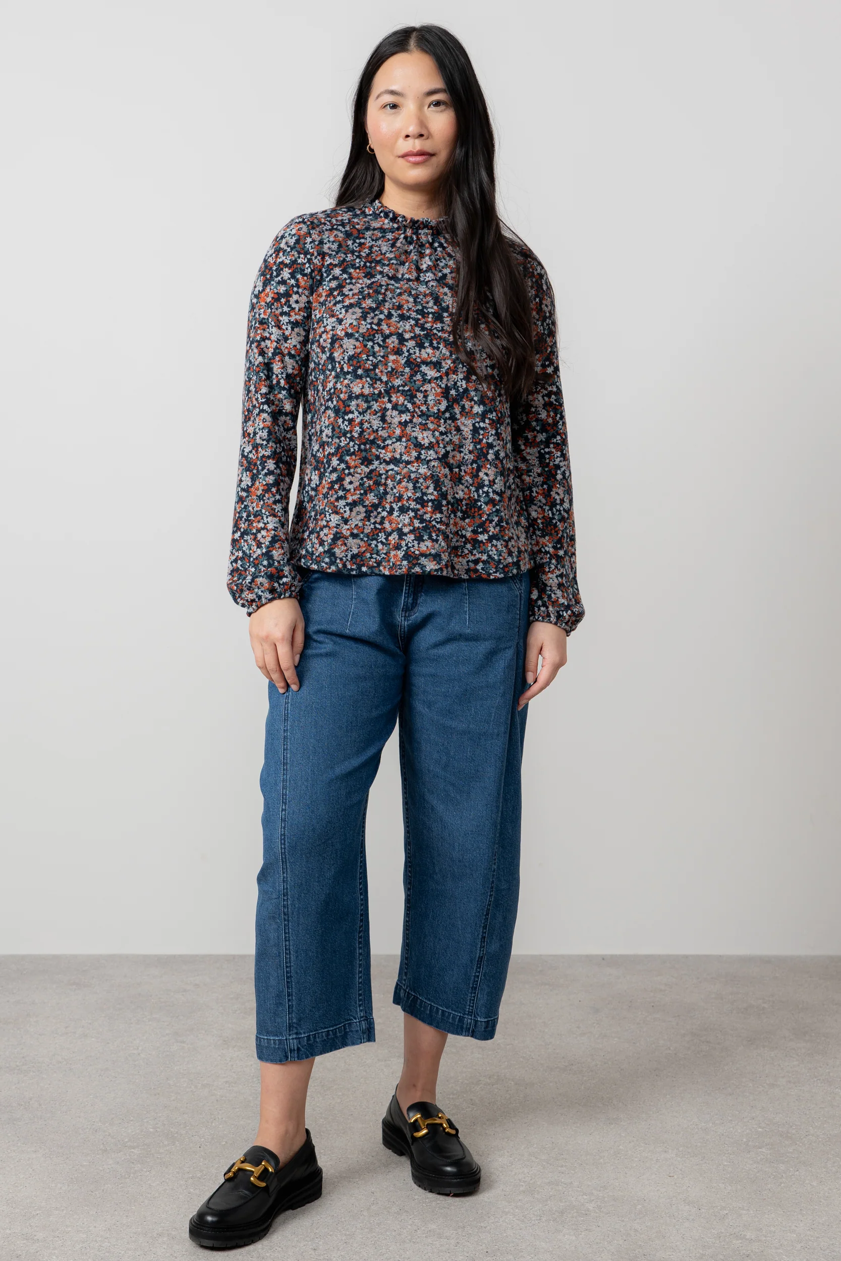 Eastcombe High Neck Floral Print Top Red - Image 6