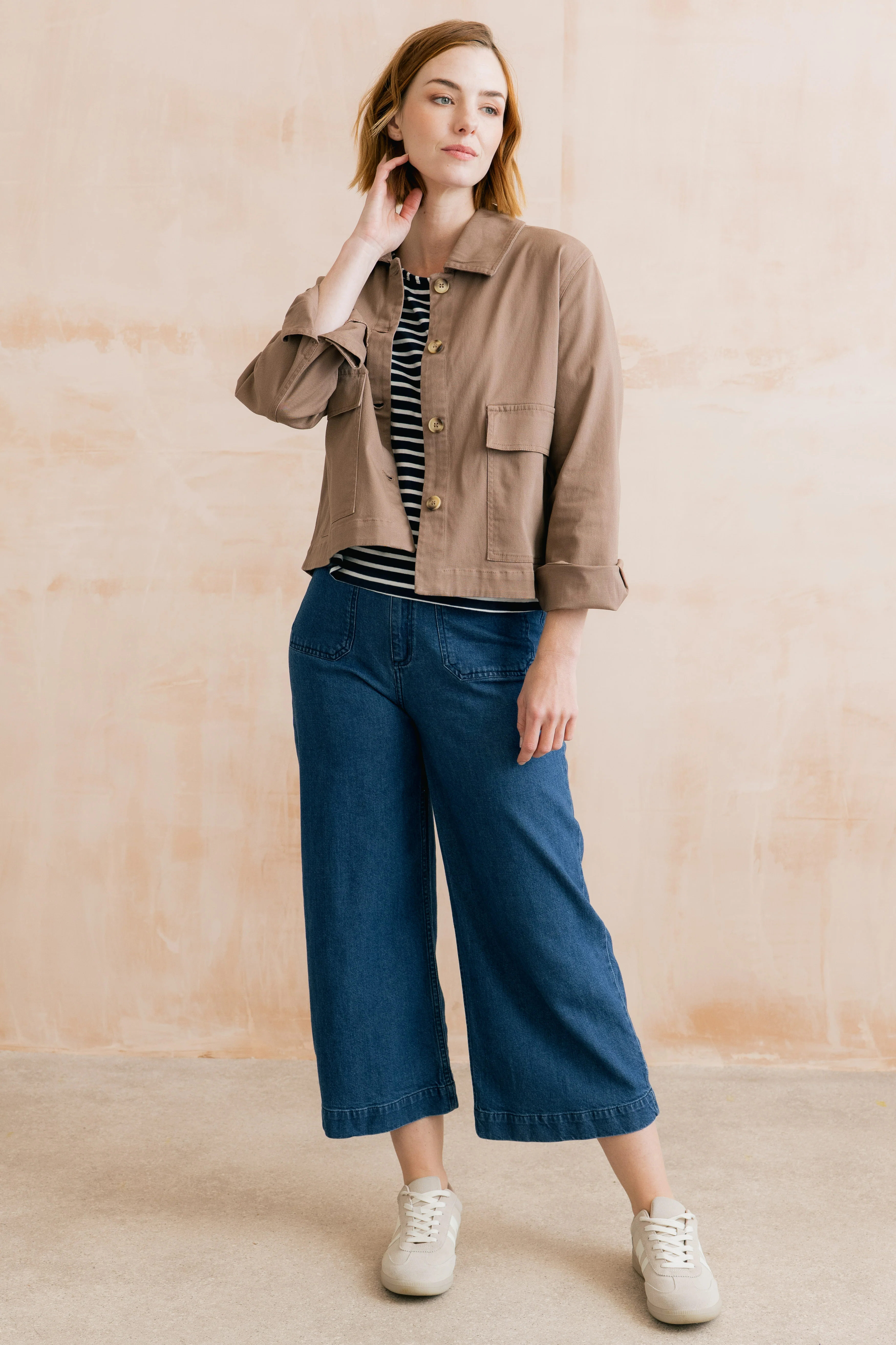 Effie Stretch Cotton Twill Jacket Mocha - Image 5