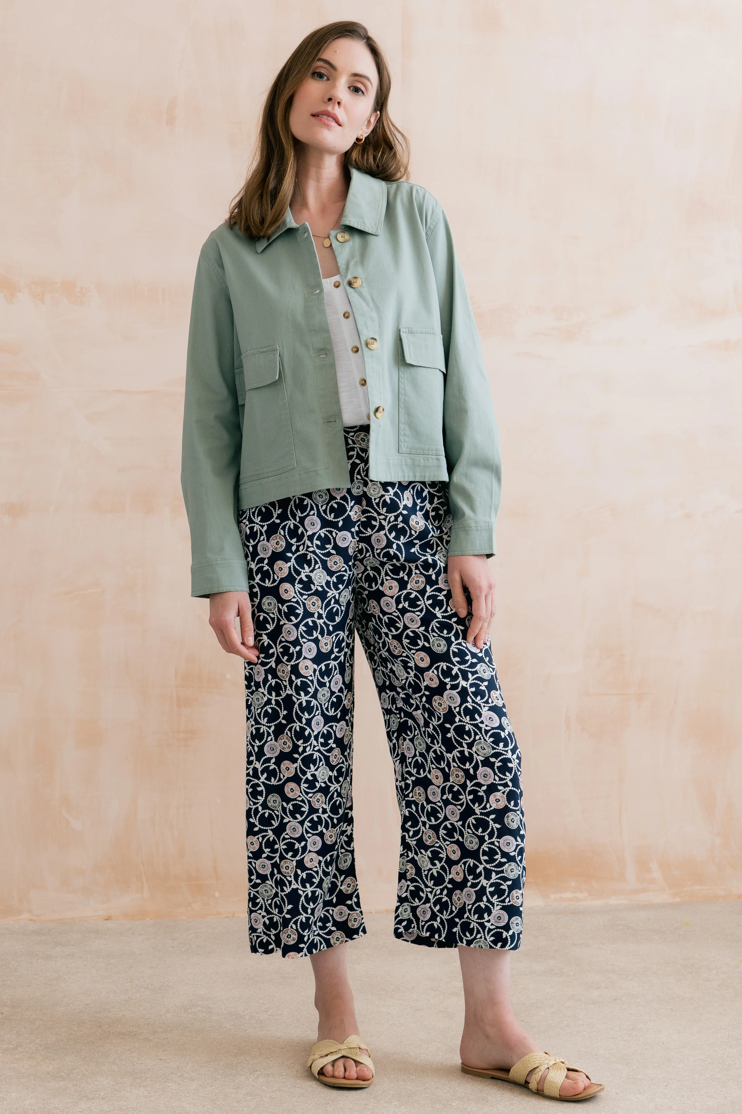 Effie Stretch Cotton Twill Jacket Silver Sage - Image 5