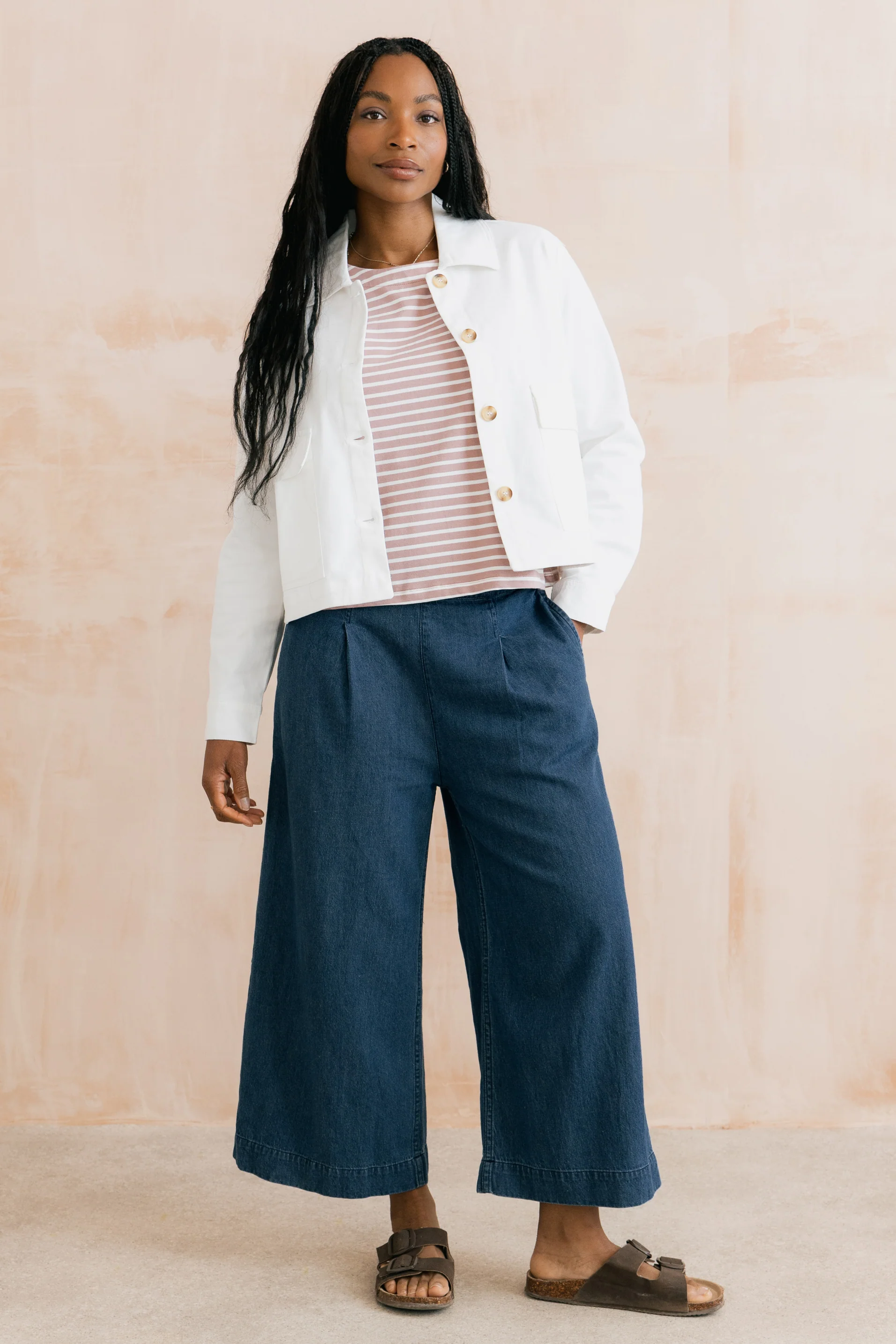 Effie Stretch Cotton Twill Jacket White - Image 6