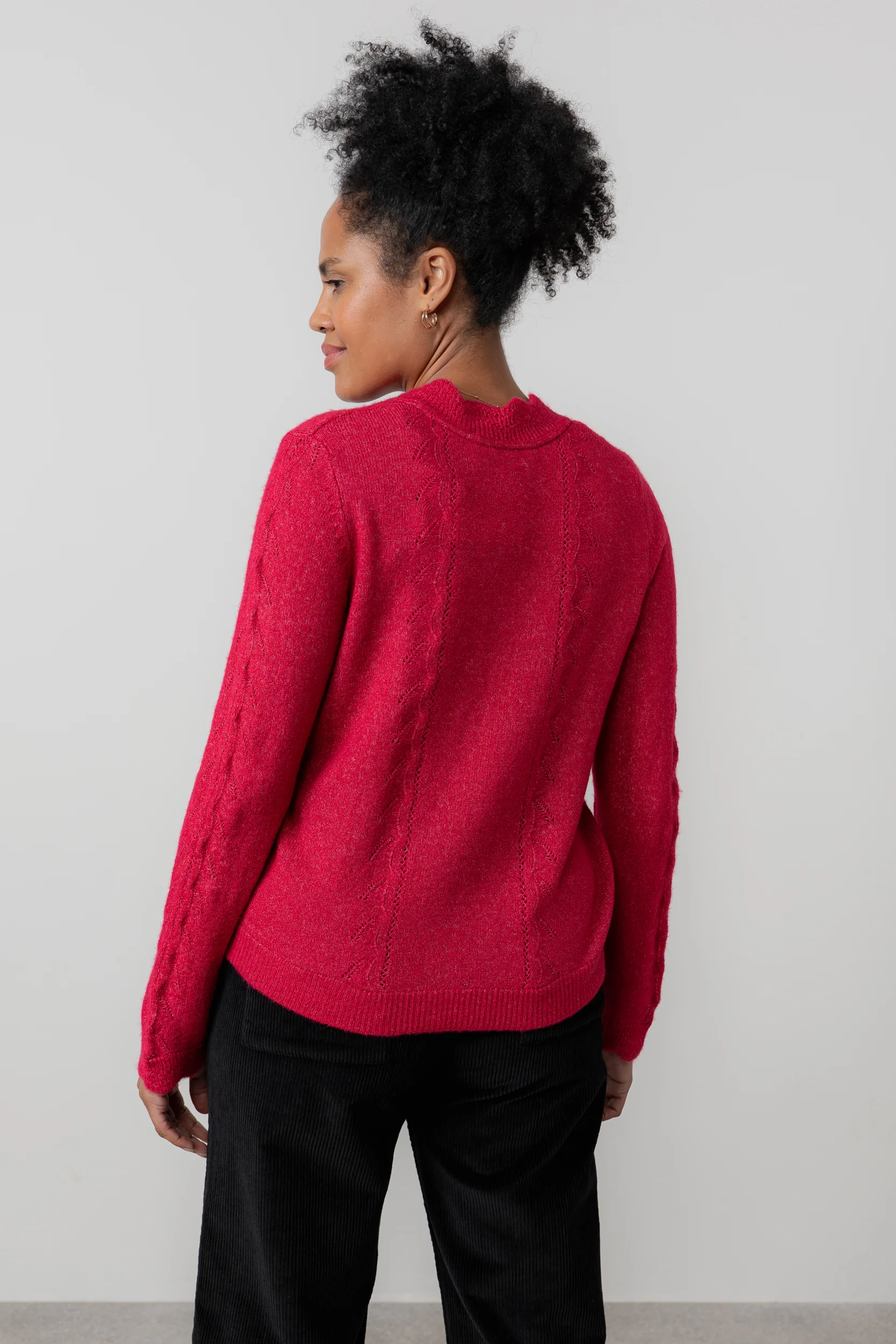 Elise Tie Neck Pointelle Jumper - Image 5