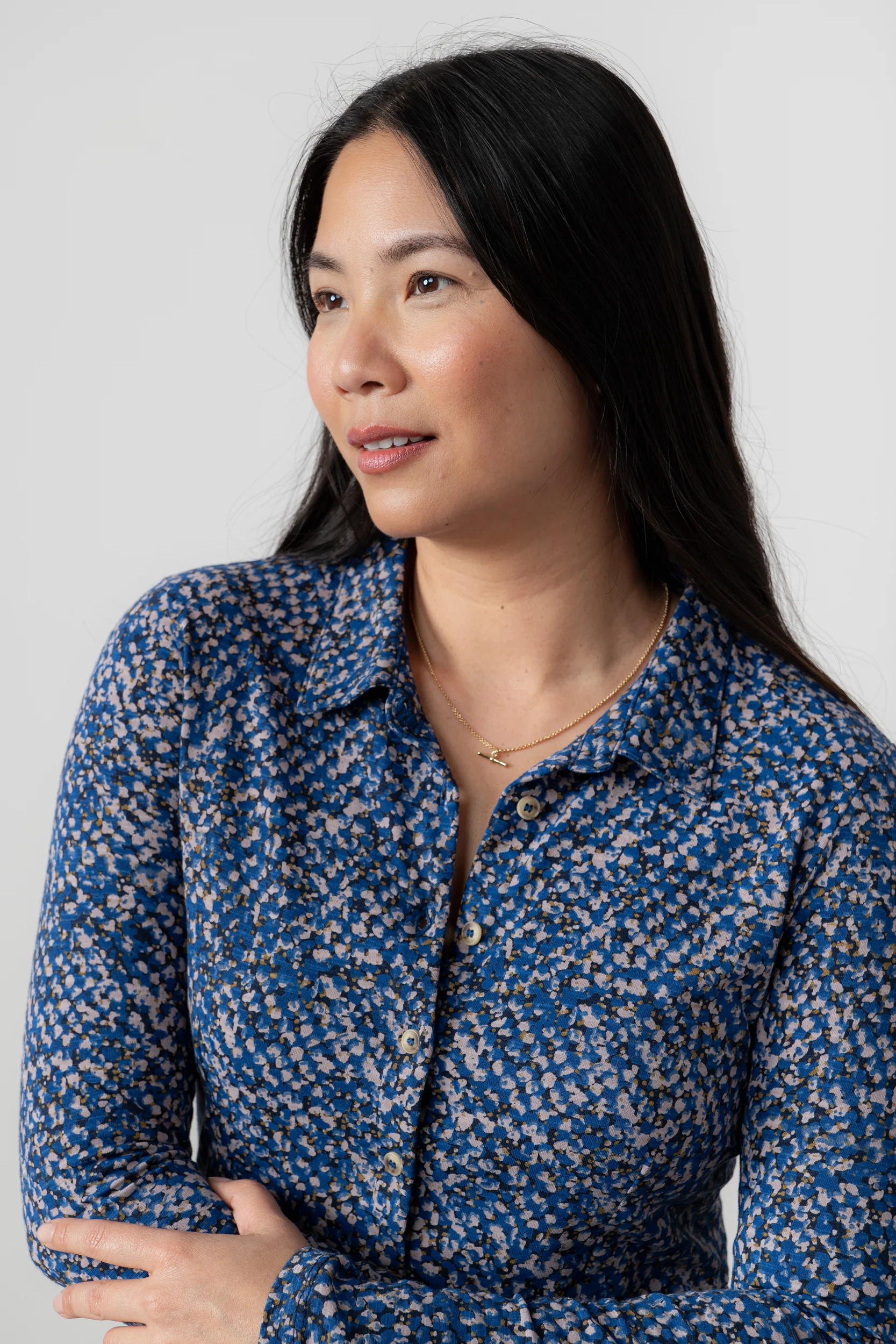 Elmore Organic Cotton Jersey Shirt Dress Cobalt - Image 5