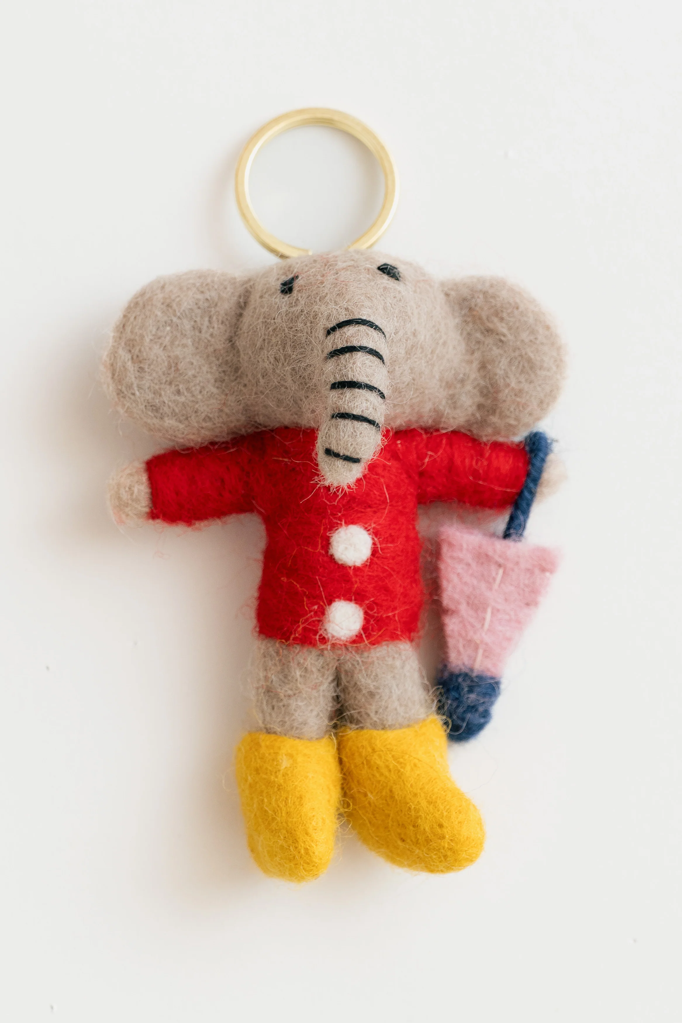 Elodie Elephant Felt Keyring - Image 3