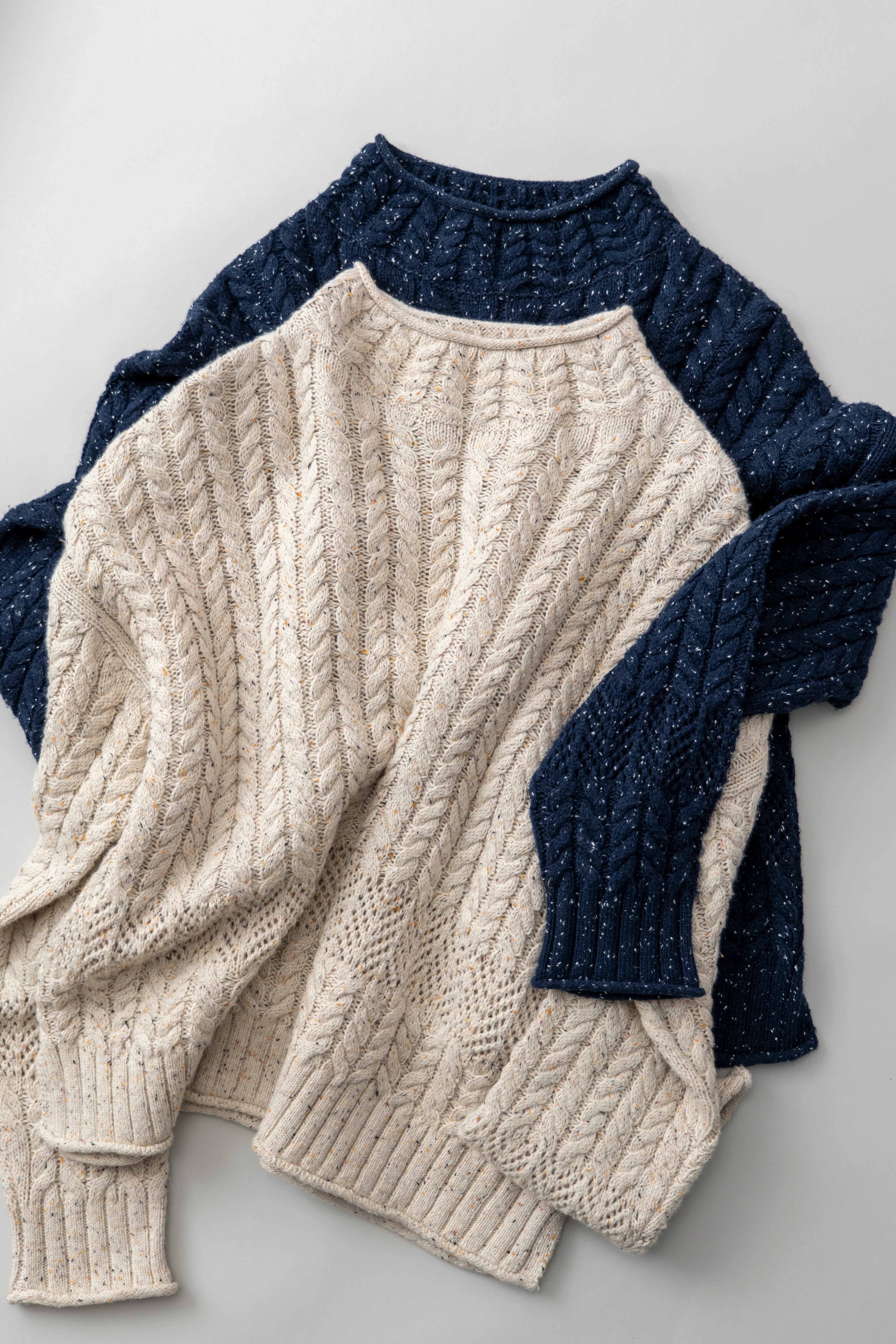 Elspeth Cable Knit High Neck Jumper Ecru - Image 8