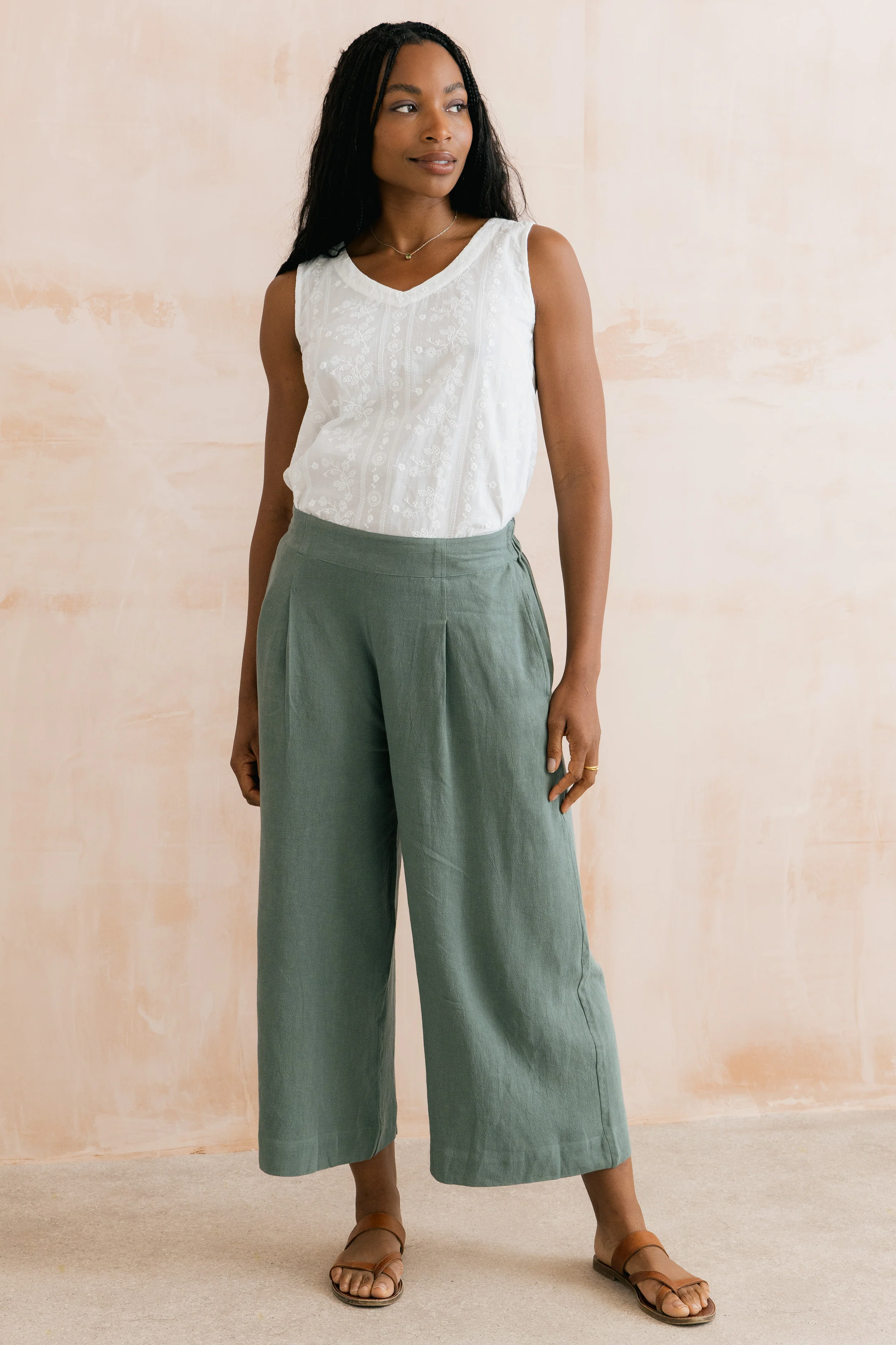 Embroidered Cotton Alicia Vest White - Image 6