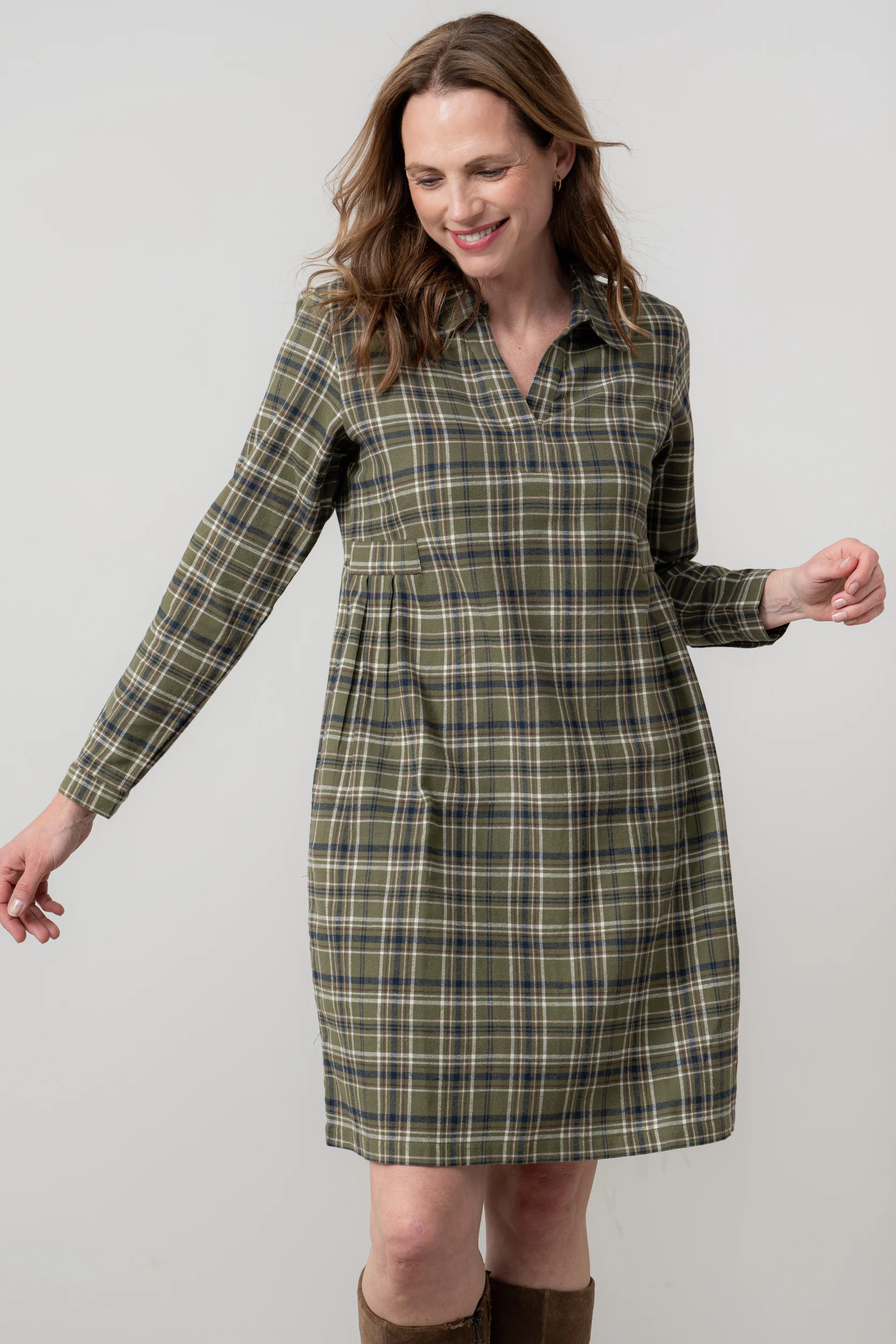 Emma Organic Brushed Cotton Shift Dress Multi