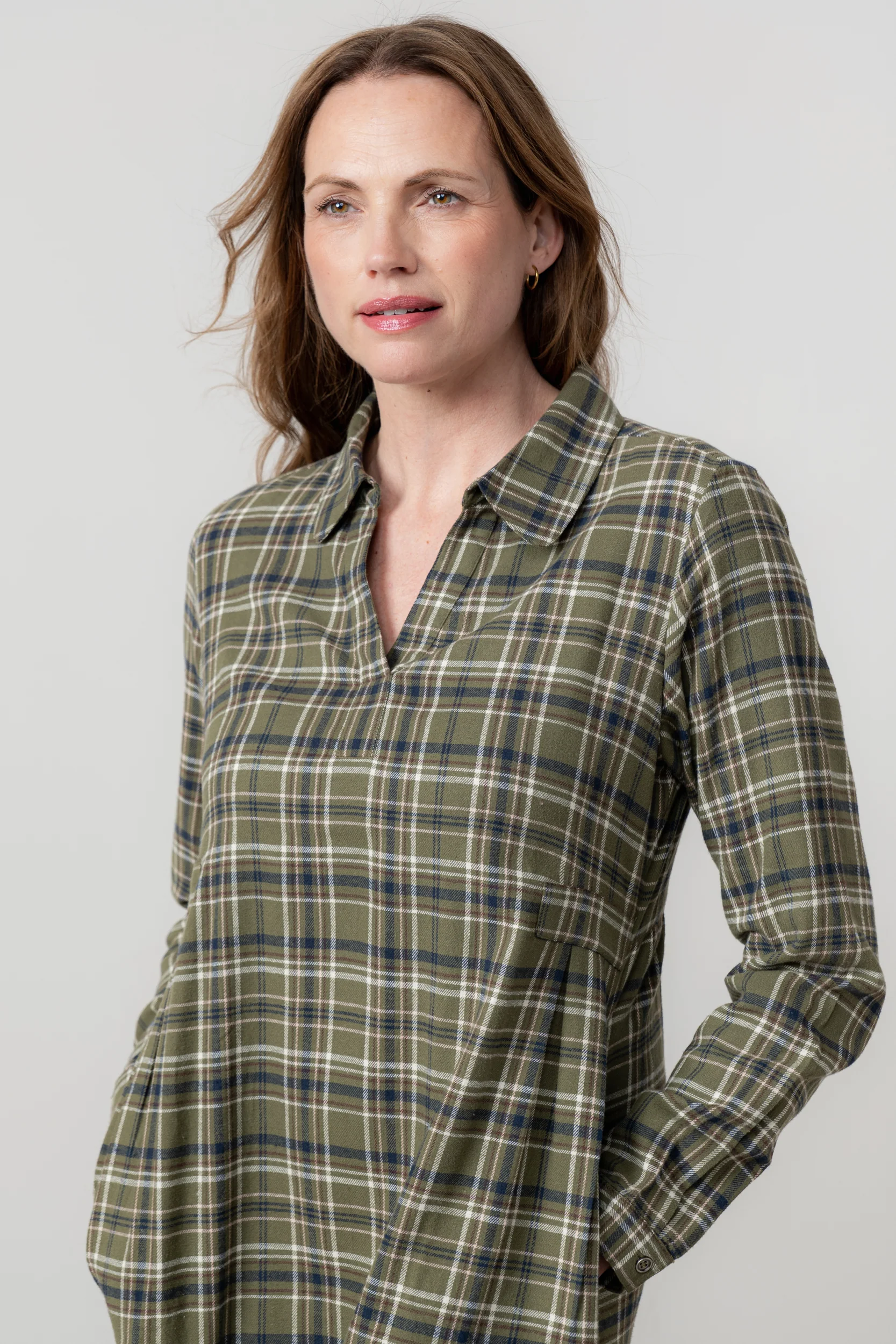 Emma Organic Brushed Cotton Shift Dress Multi - Image 2