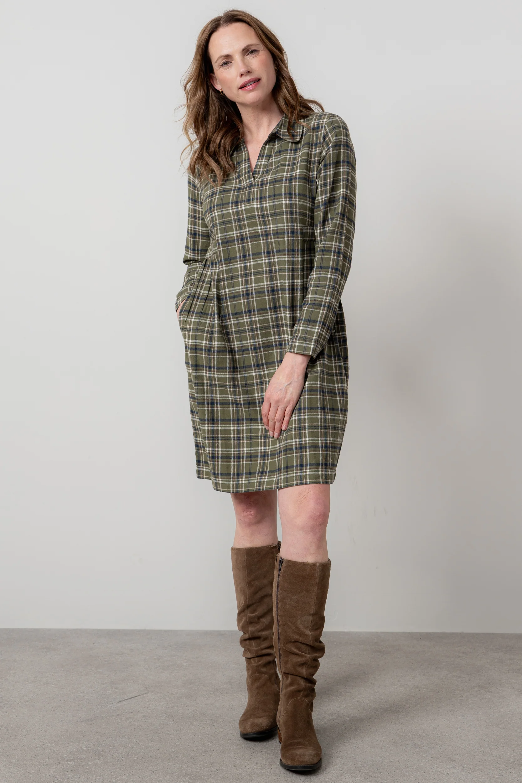 Emma Organic Brushed Cotton Shift Dress Multi - Image 6