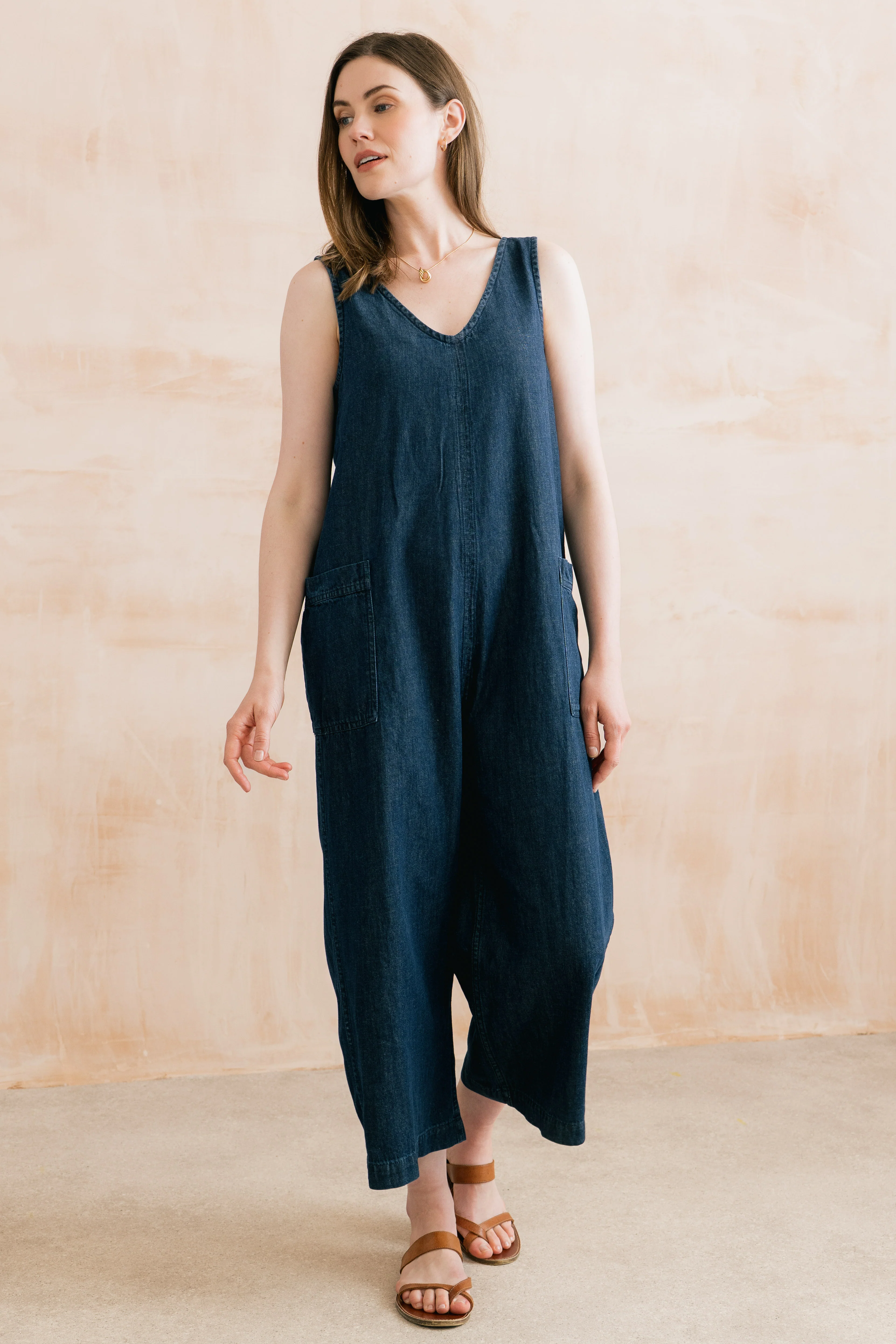 Erica Denim Wide Leg Jumpsuit - Image 3