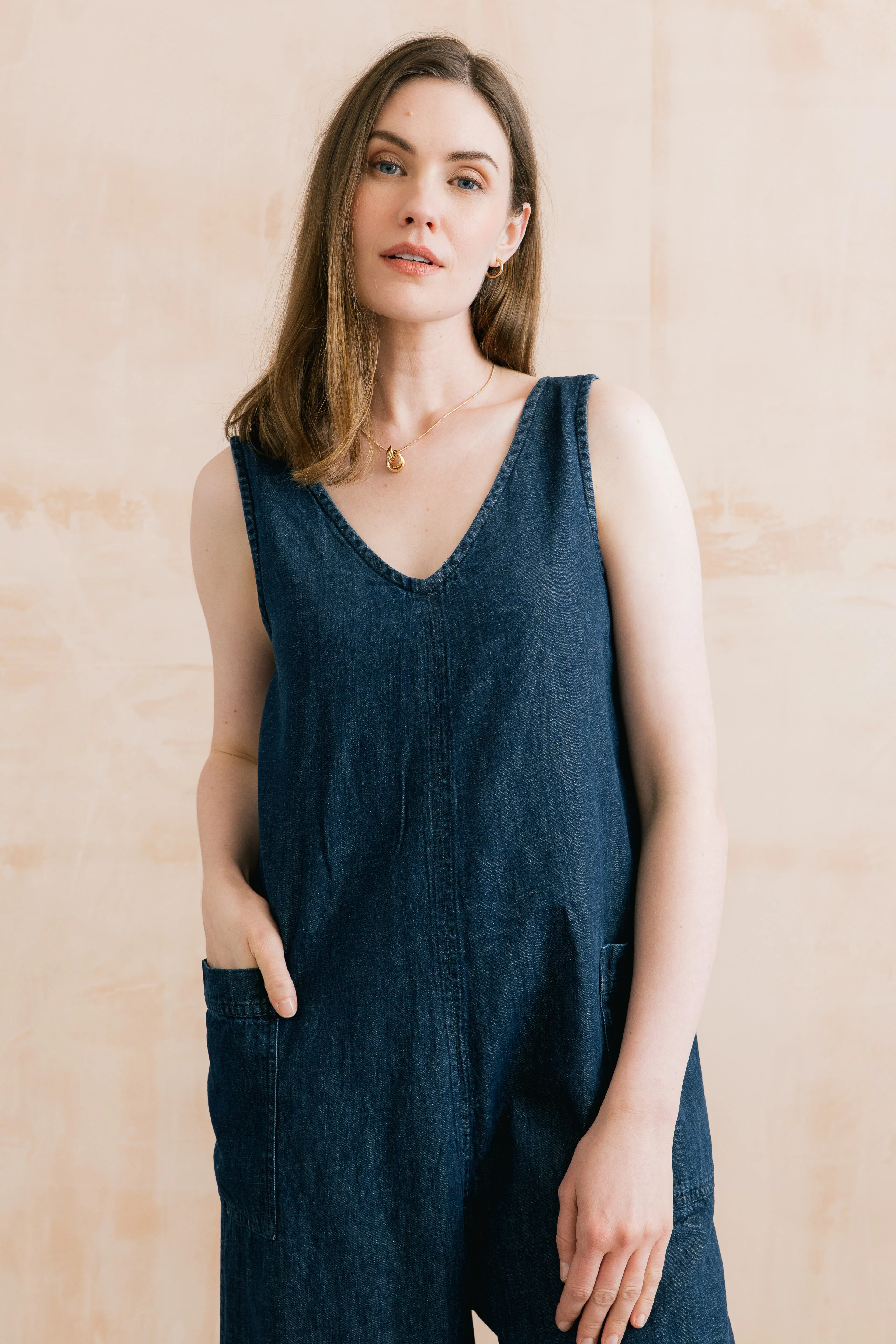 Erica Denim Wide Leg Jumpsuit - Image 8