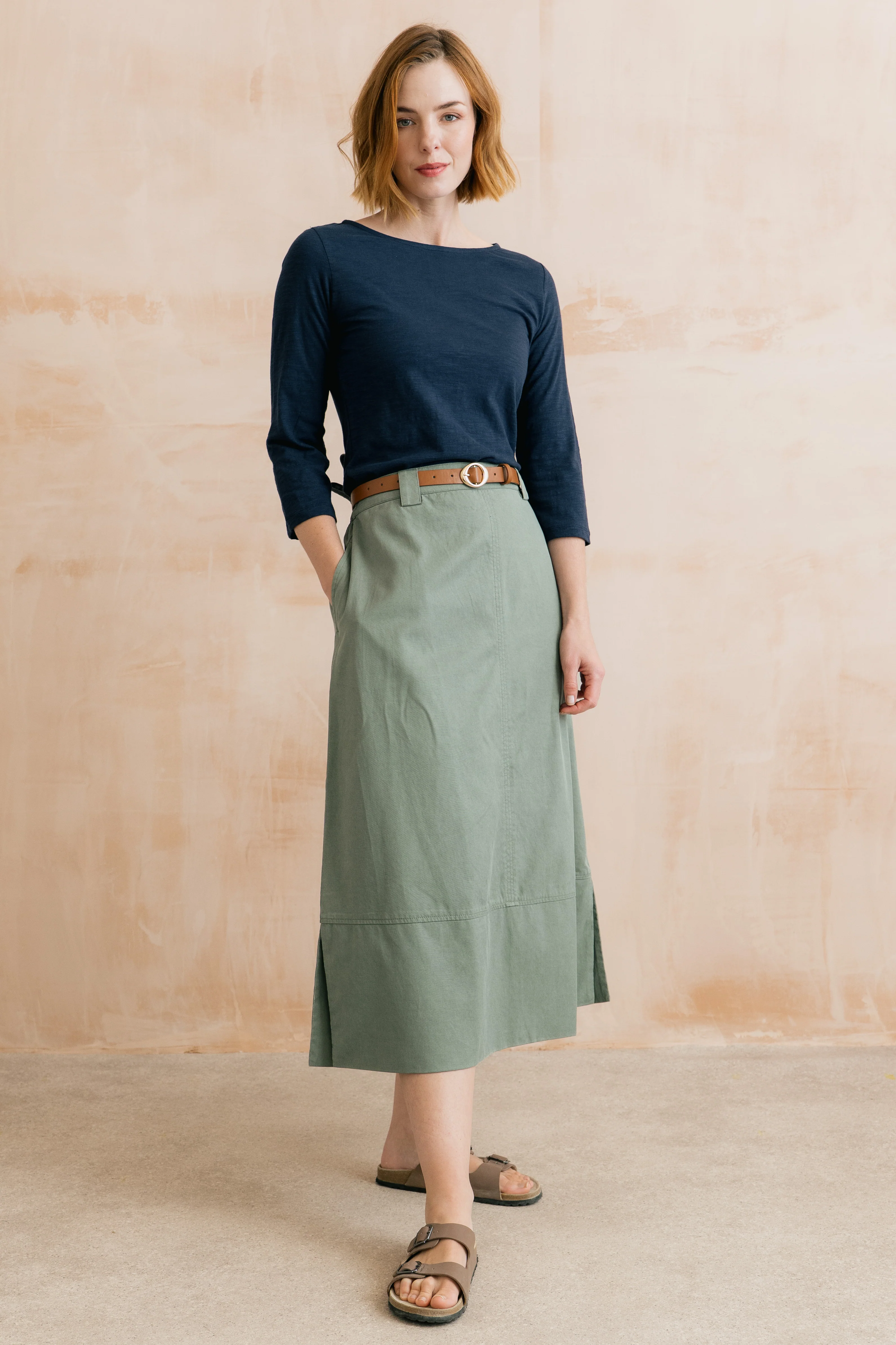 Estuary Midi Skirt Laurel Green - Image 5