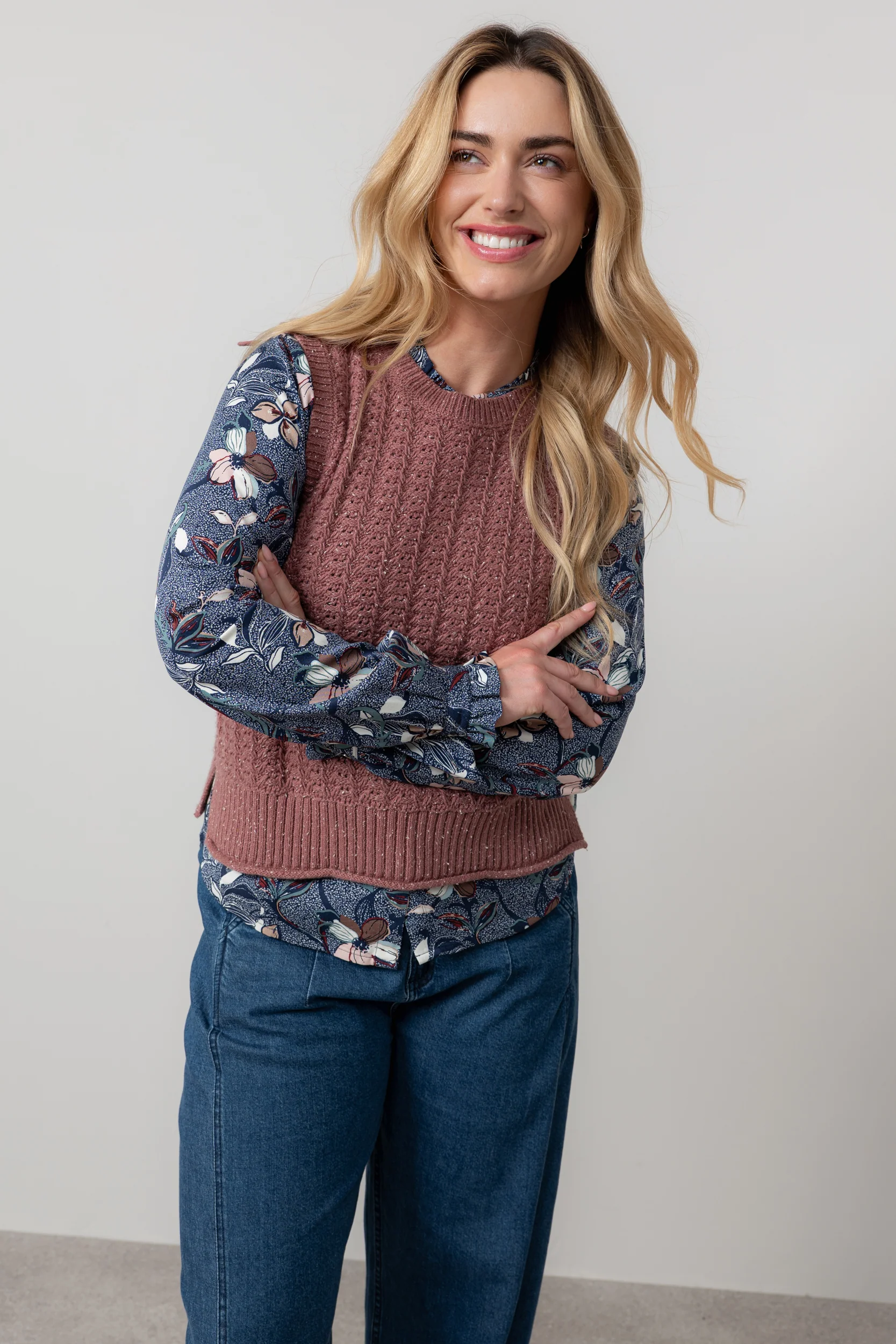 Eva Cotton Knit Tank Top Antique Rose - Image 2