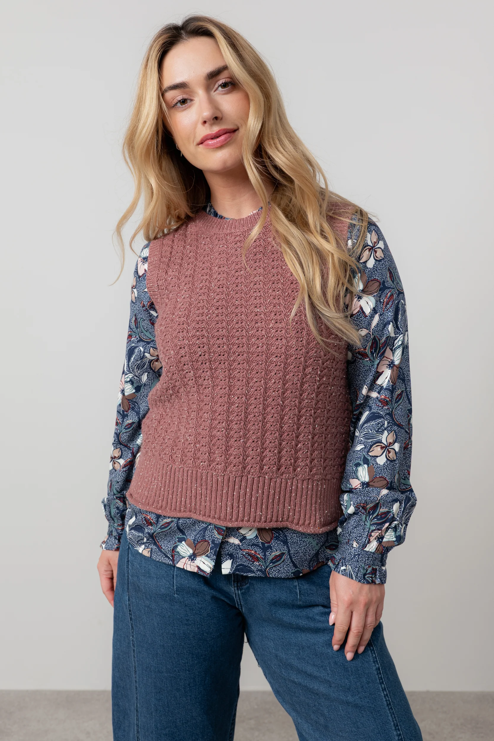 Eva Cotton Knit Tank Top Antique Rose - Image 3