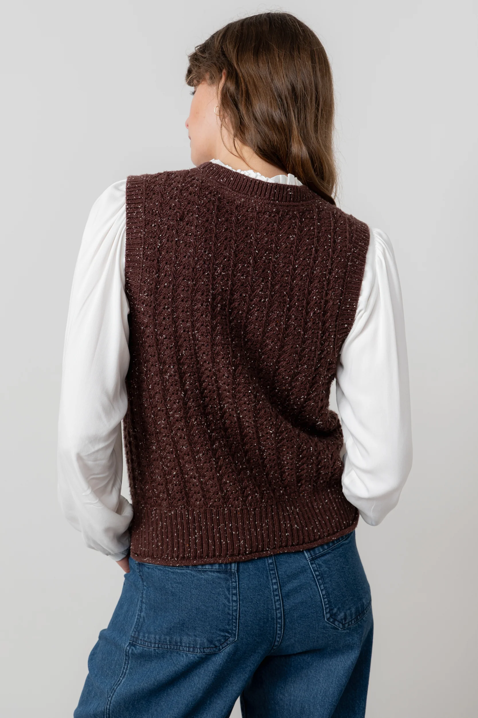Eva Cotton Knit Tank Top Chocolate - Image 4