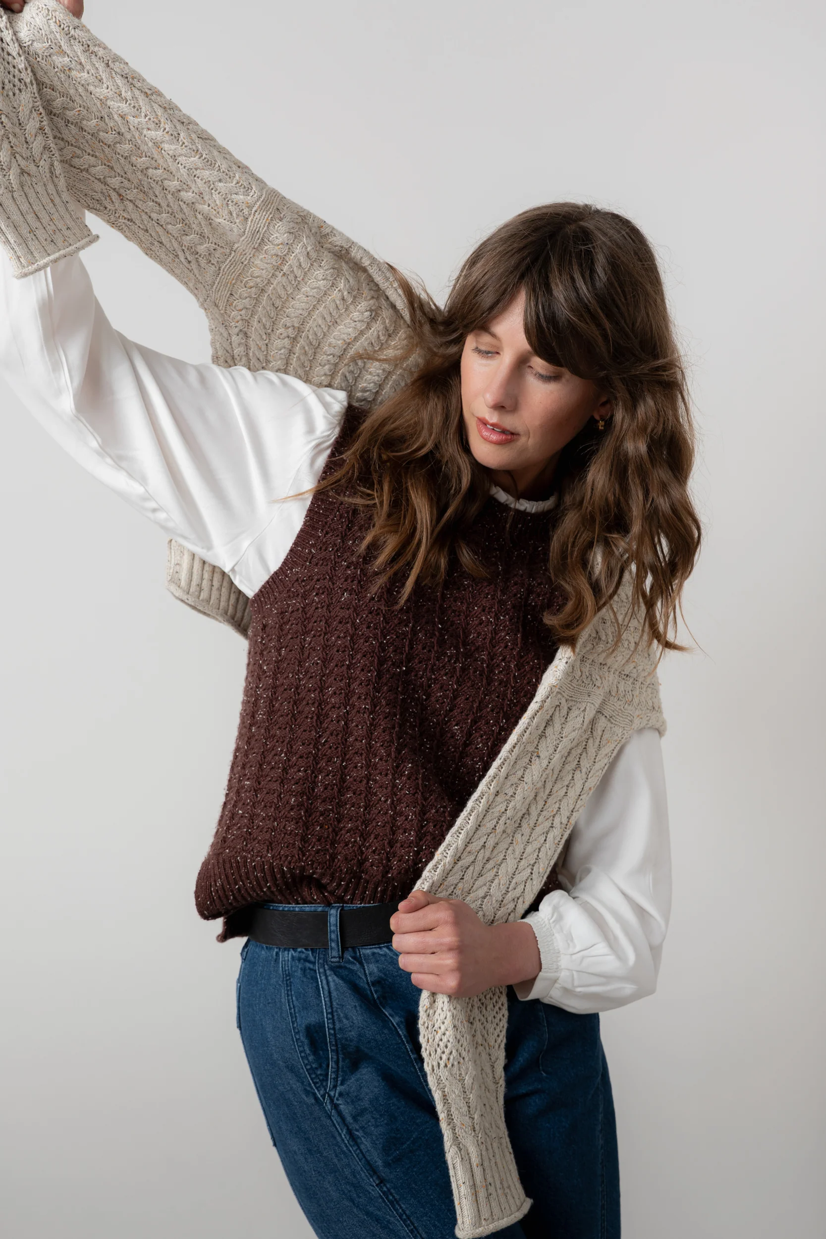 Eva Cotton Knit Tank Top Chocolate - Image 5