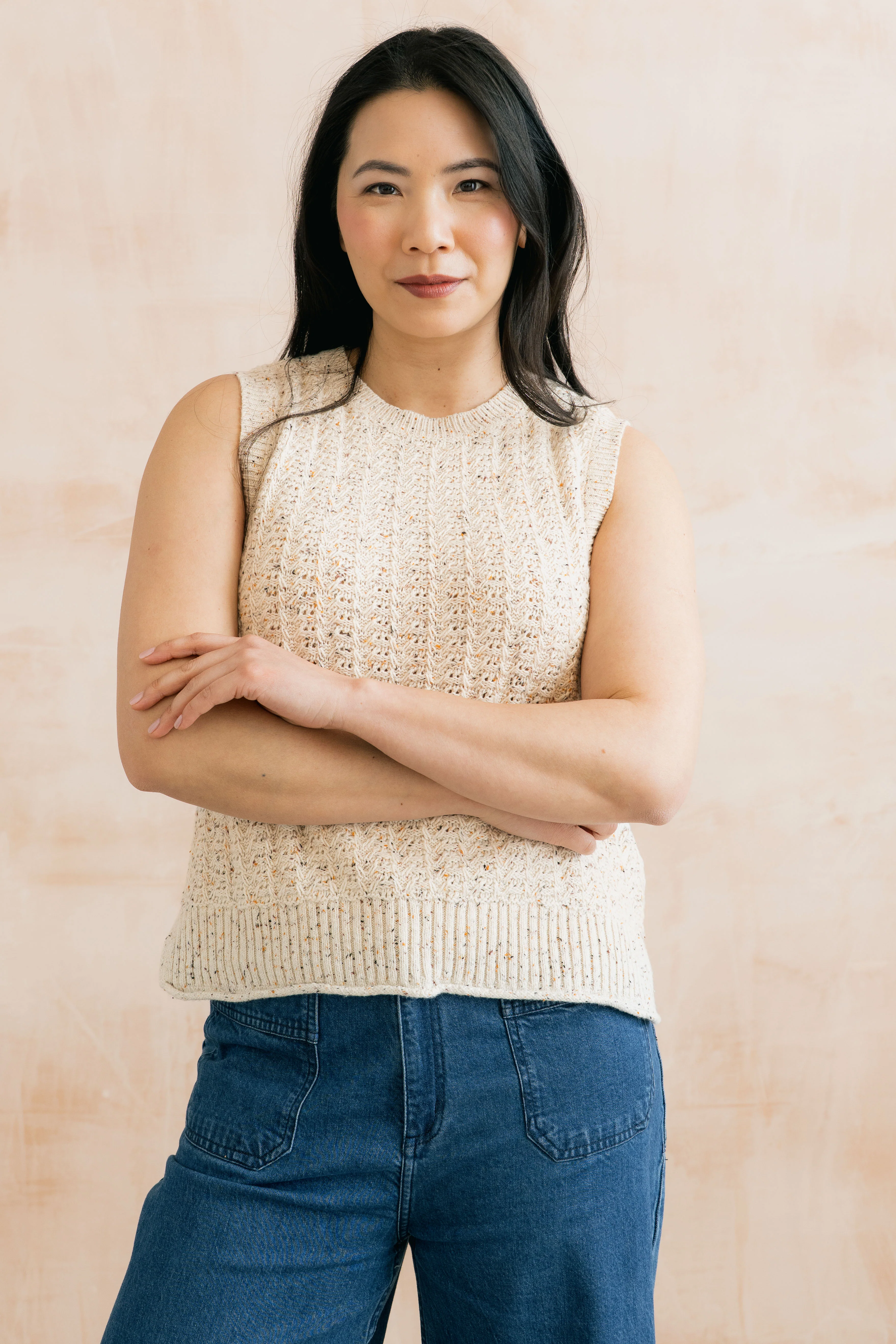 Eva Cotton Knit Tank Top Ecru - Image 3