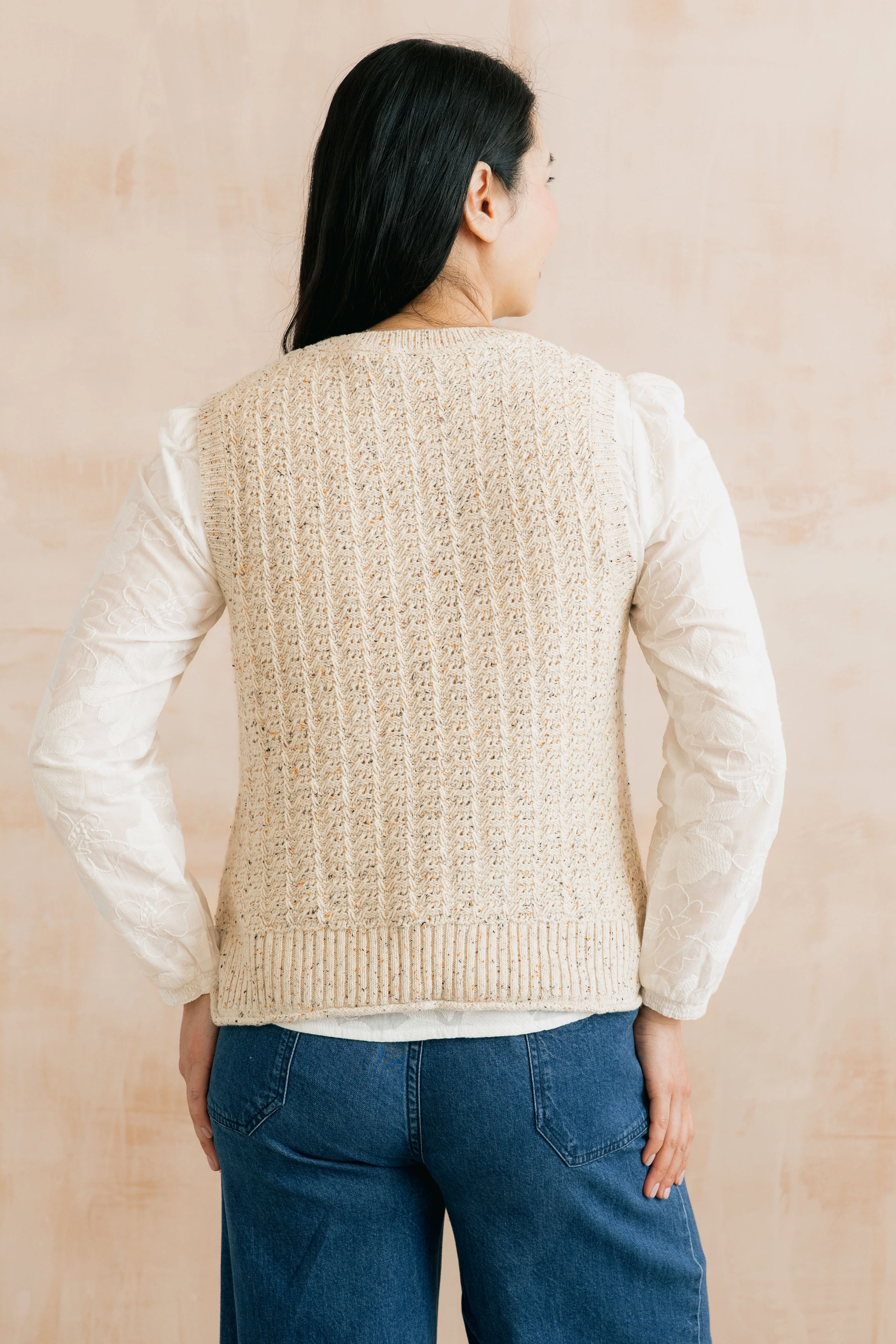 Eva Cotton Knit Tank Top Ecru - Image 4