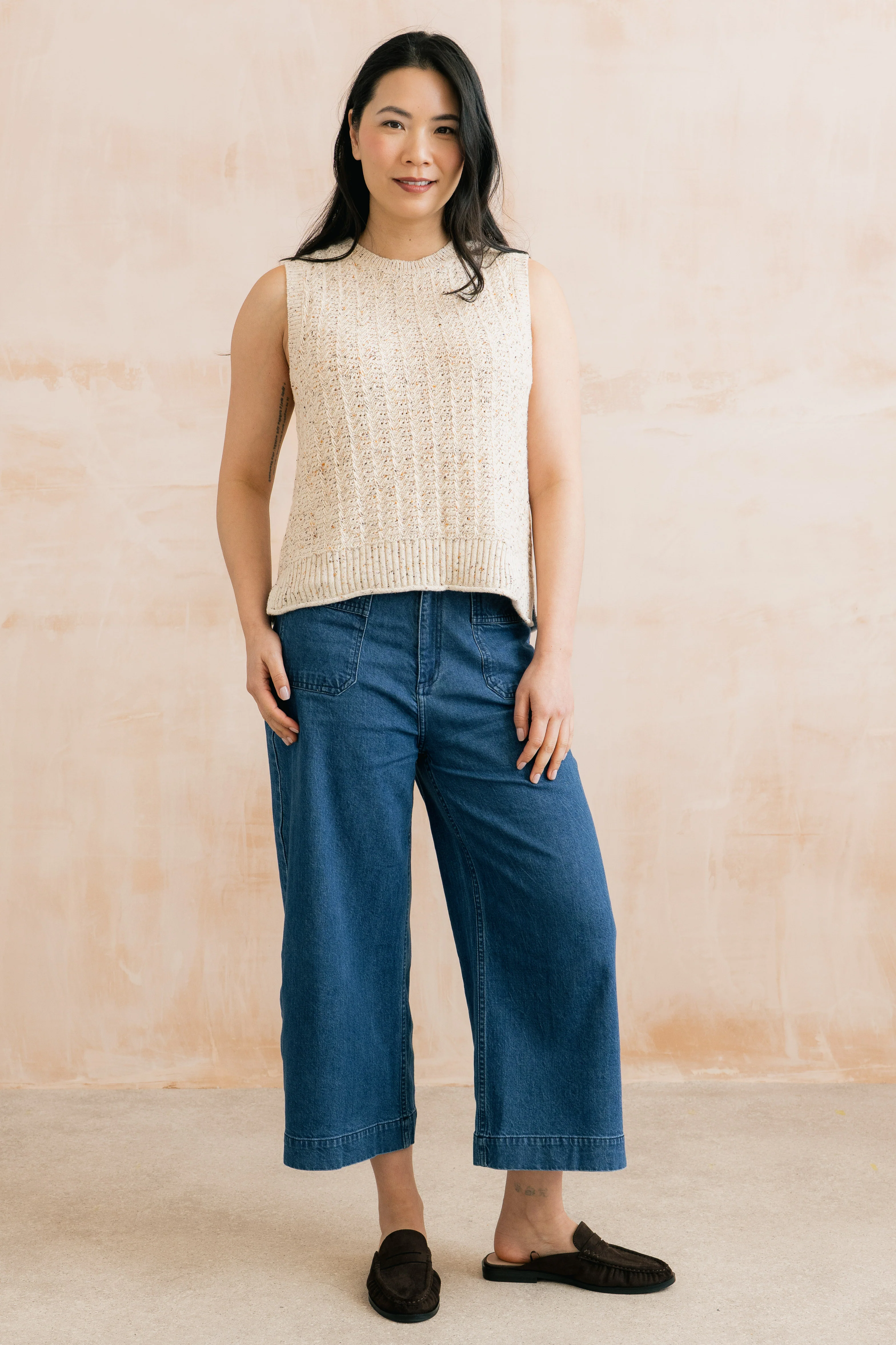 Eva Cotton Knit Tank Top Ecru - Image 5