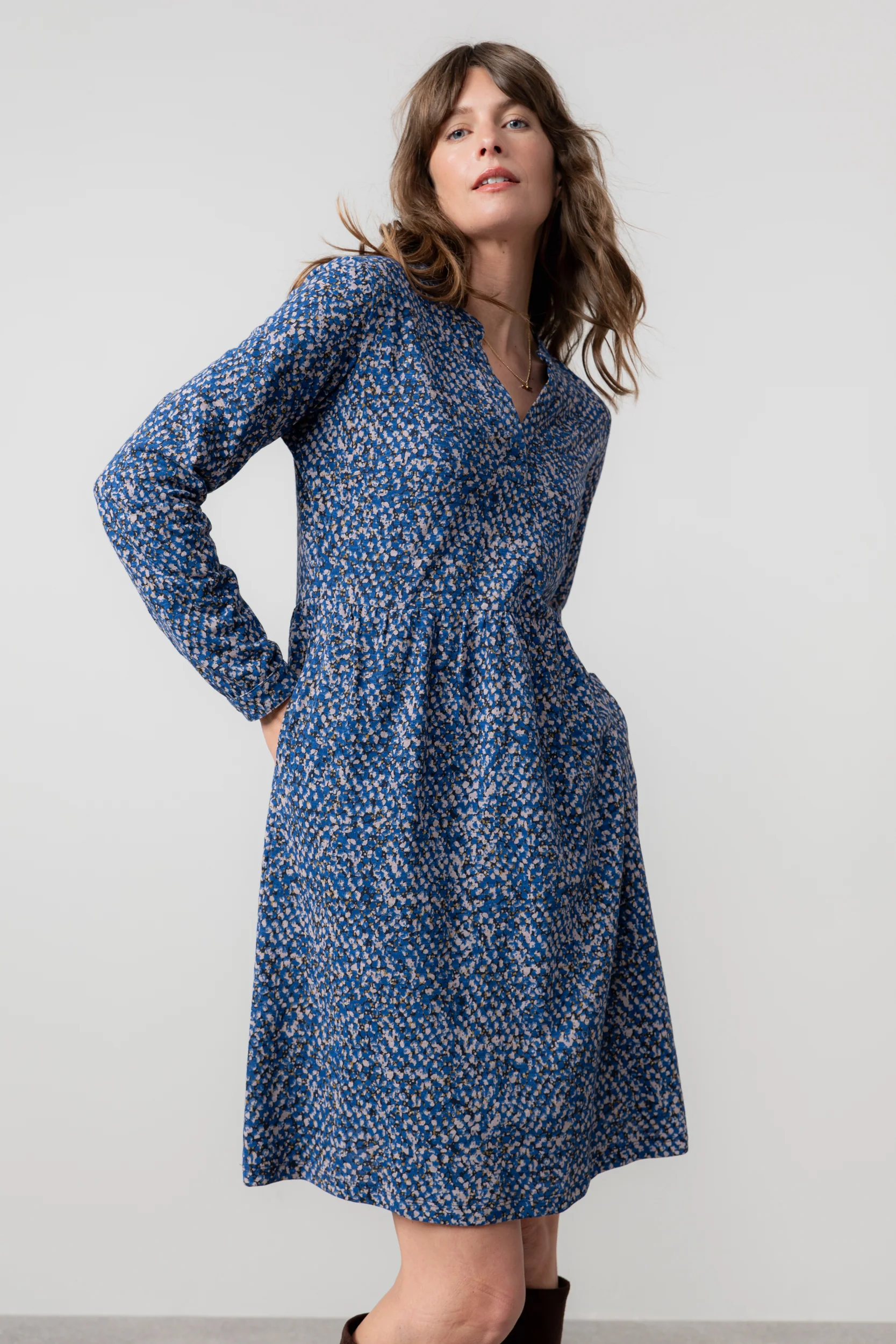 Fable Organic Cotton Jersey Dress Cobalt - Image 2