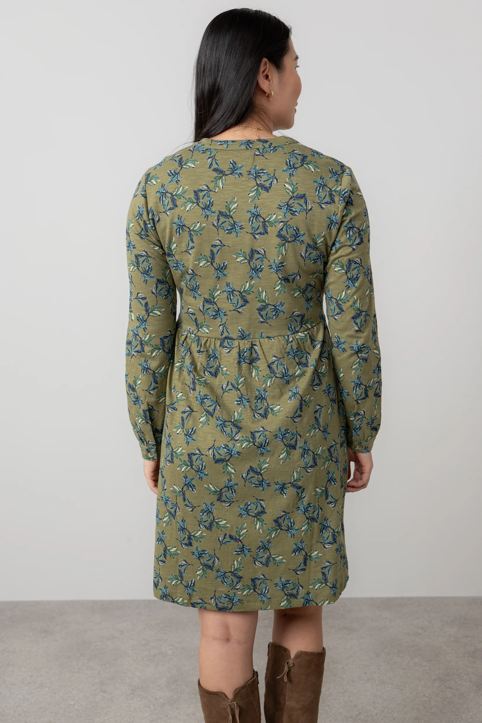 Fable Organic Cotton Jersey Dress Green - Image 4