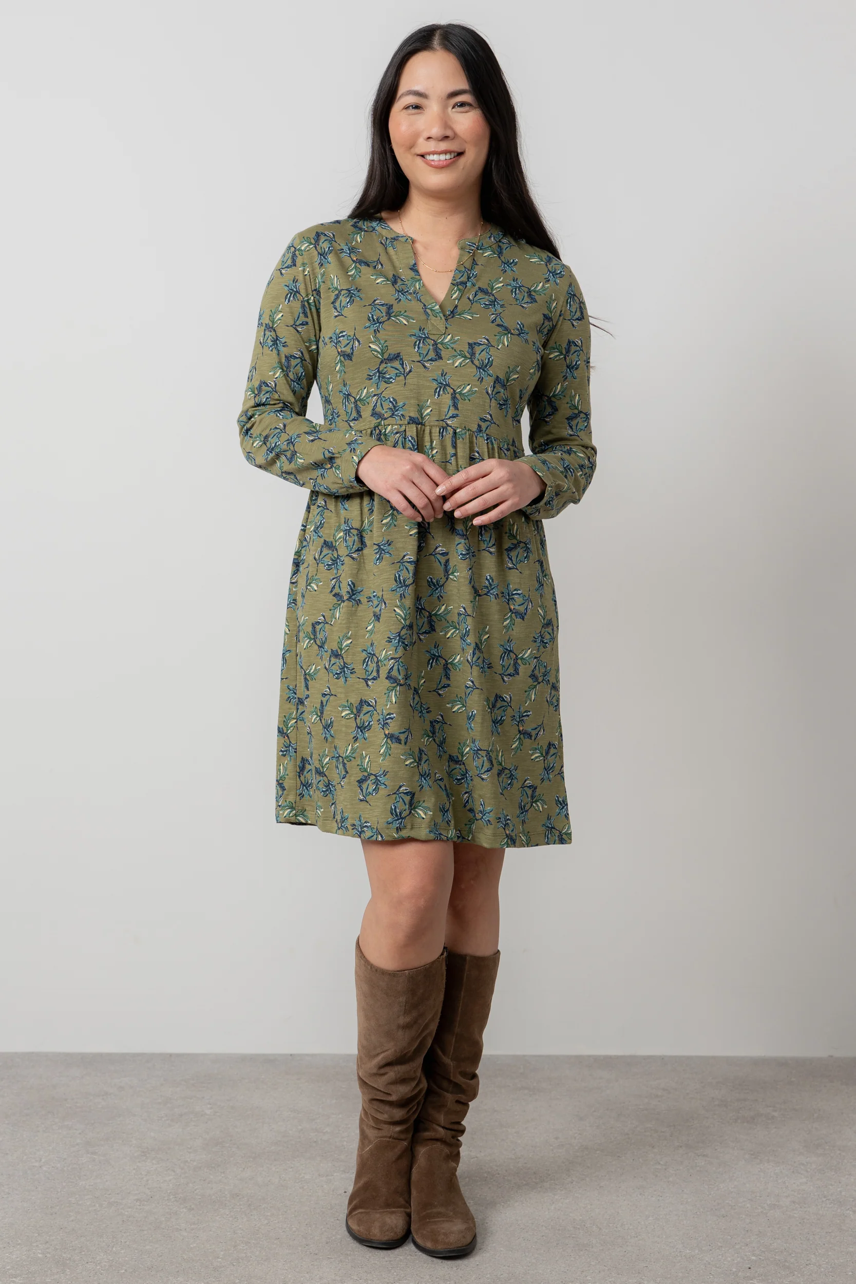 Fable Organic Cotton Jersey Dress Green - Image 6