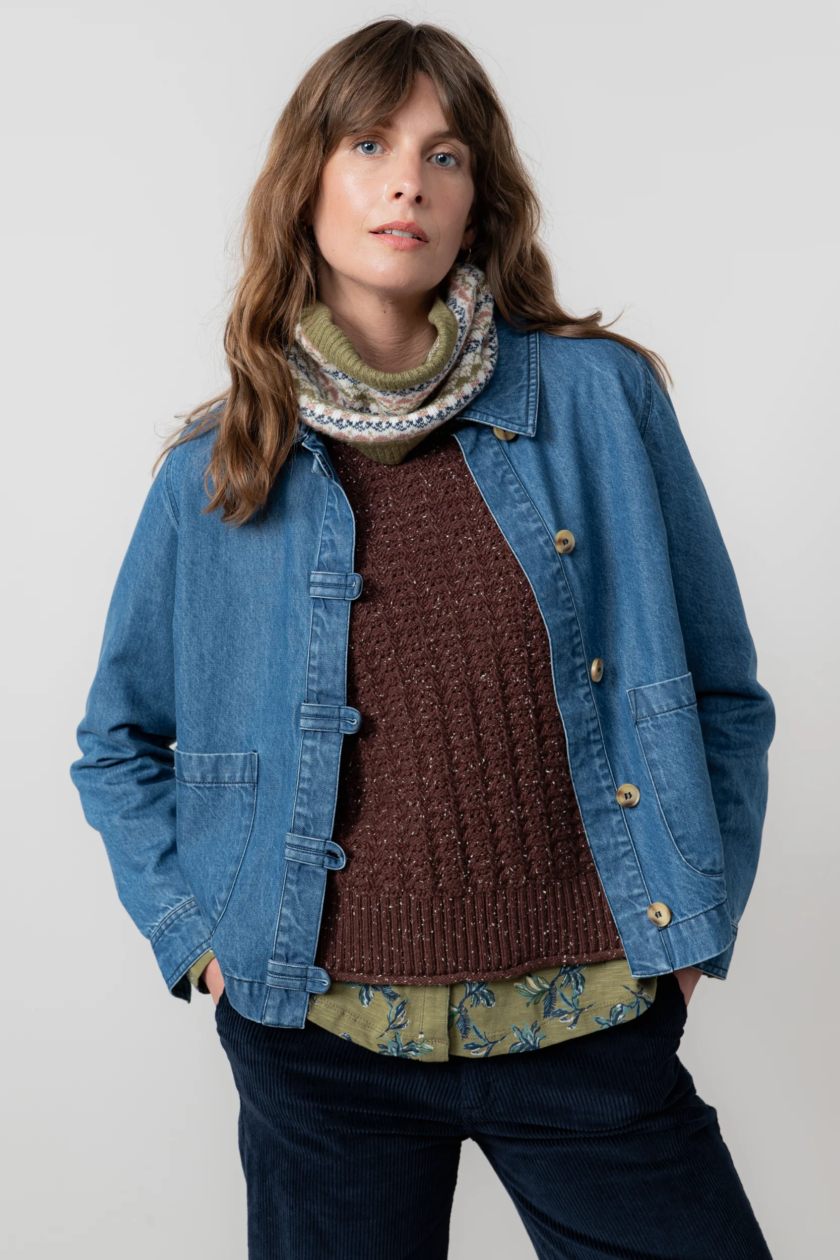 Fair Isle Knitted Snood Green - Image 3