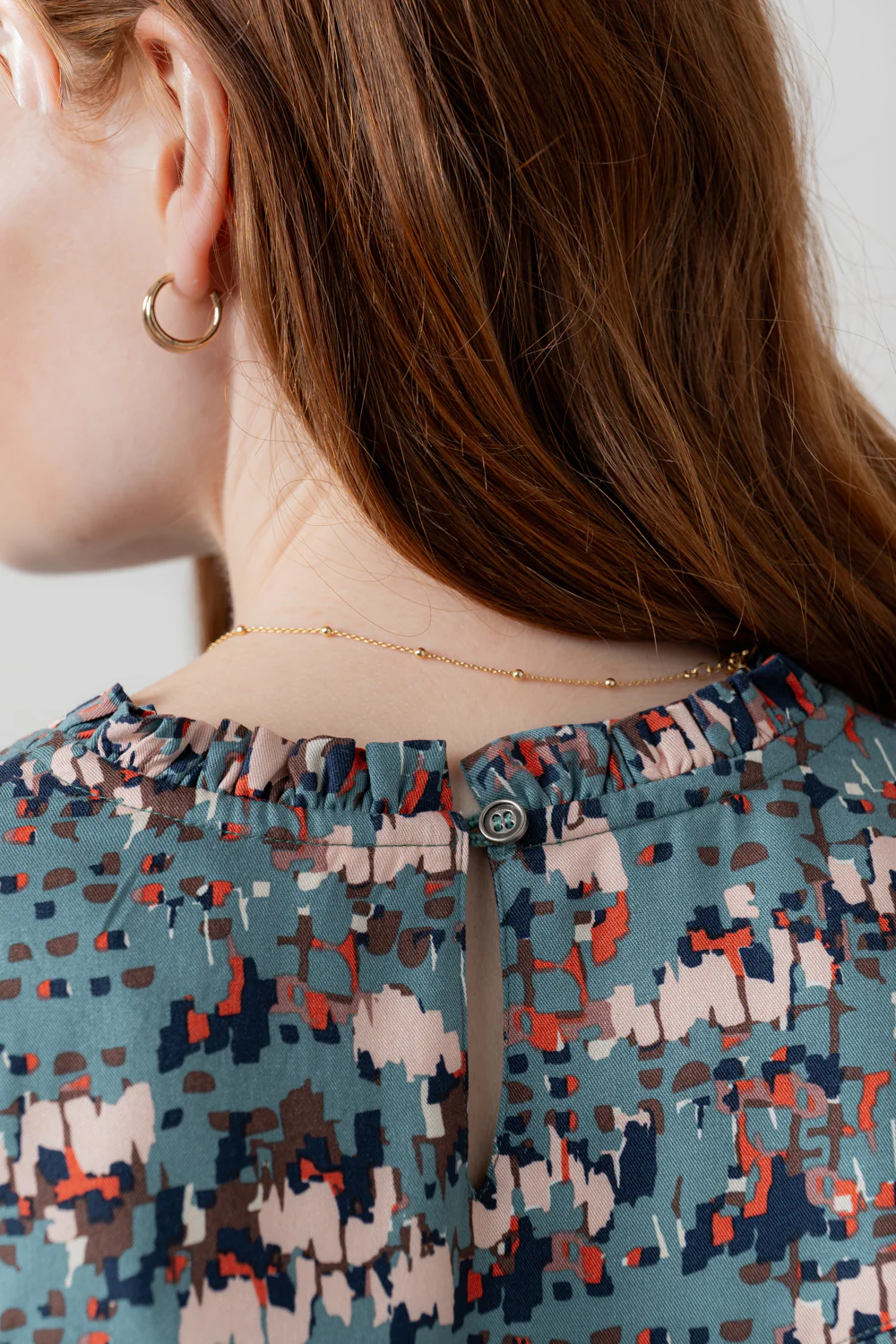 Fiona Gathered Neck Blouse Sea Mist - Image 6