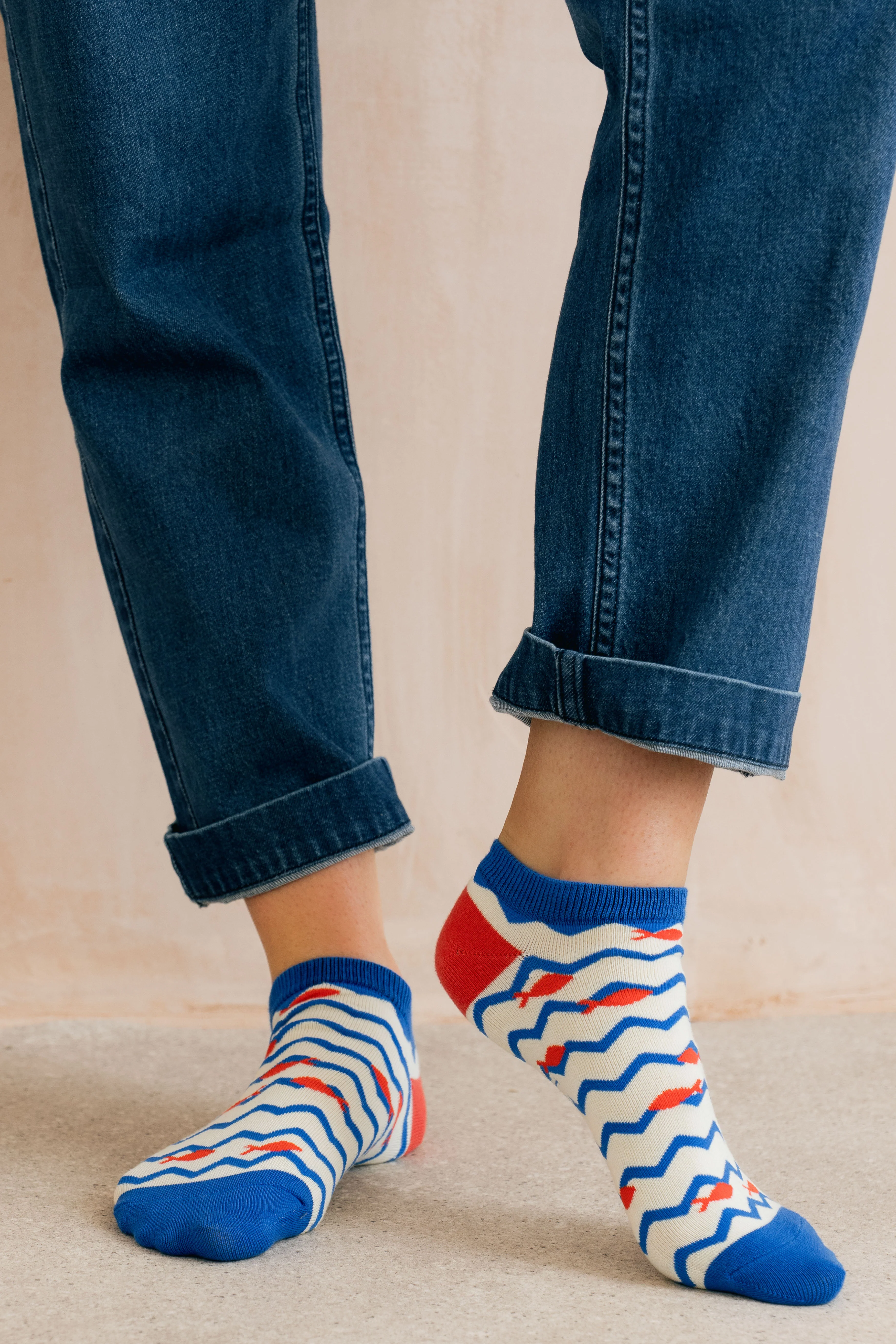 Fish In The Sea Bamboo Trainer Socks - Image 3