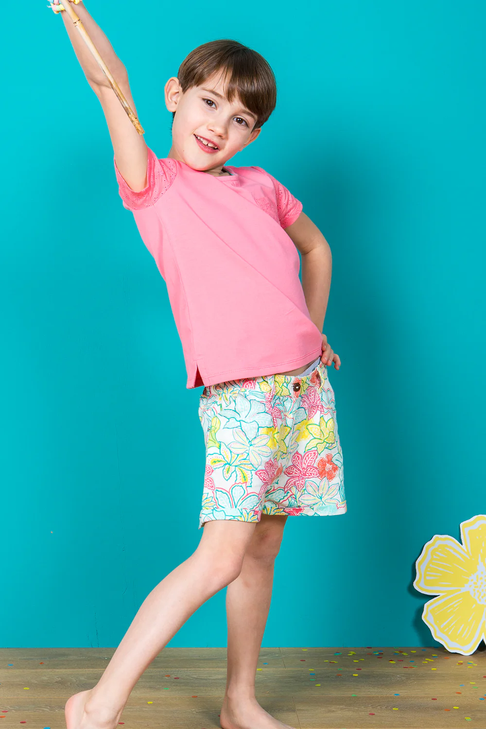 Floral Multicoloured Linen Shorts - Image 5
