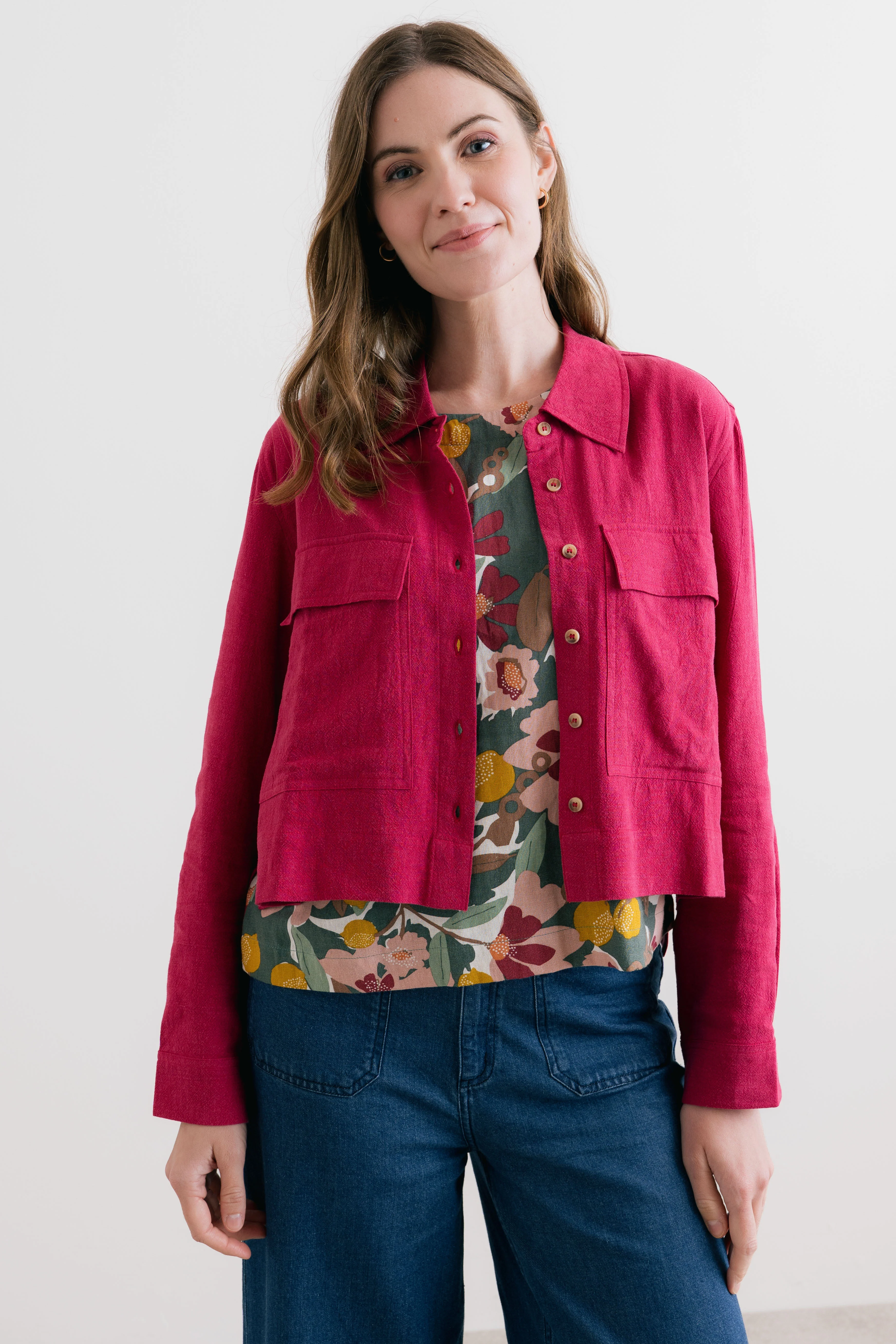 Grasslands Linen Blend Jacket Boysenberry - Image 8