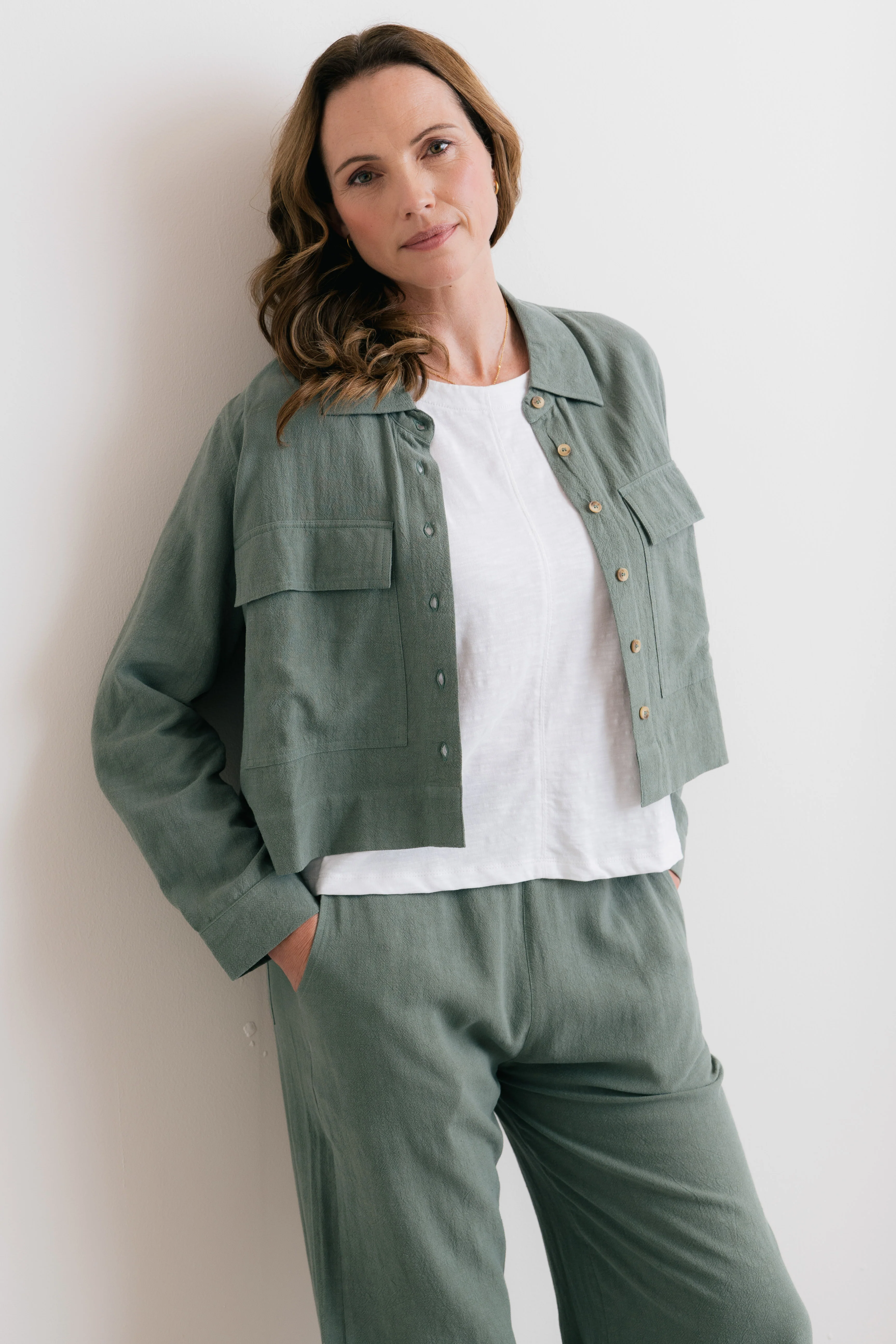 Grasslands Linen Blend Jacket Laurel - Image 2