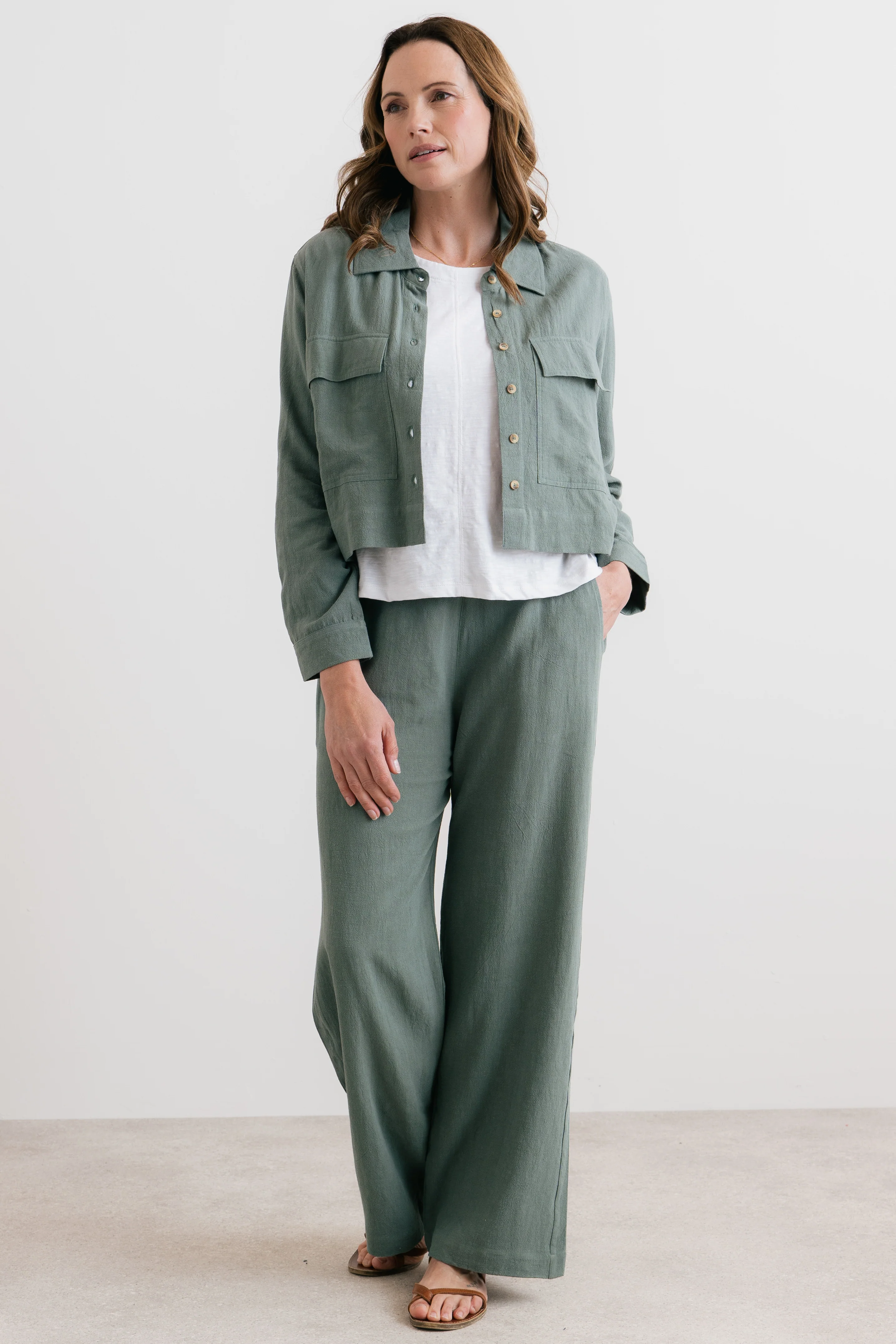 Grasslands Linen Blend Jacket Laurel - Image 5