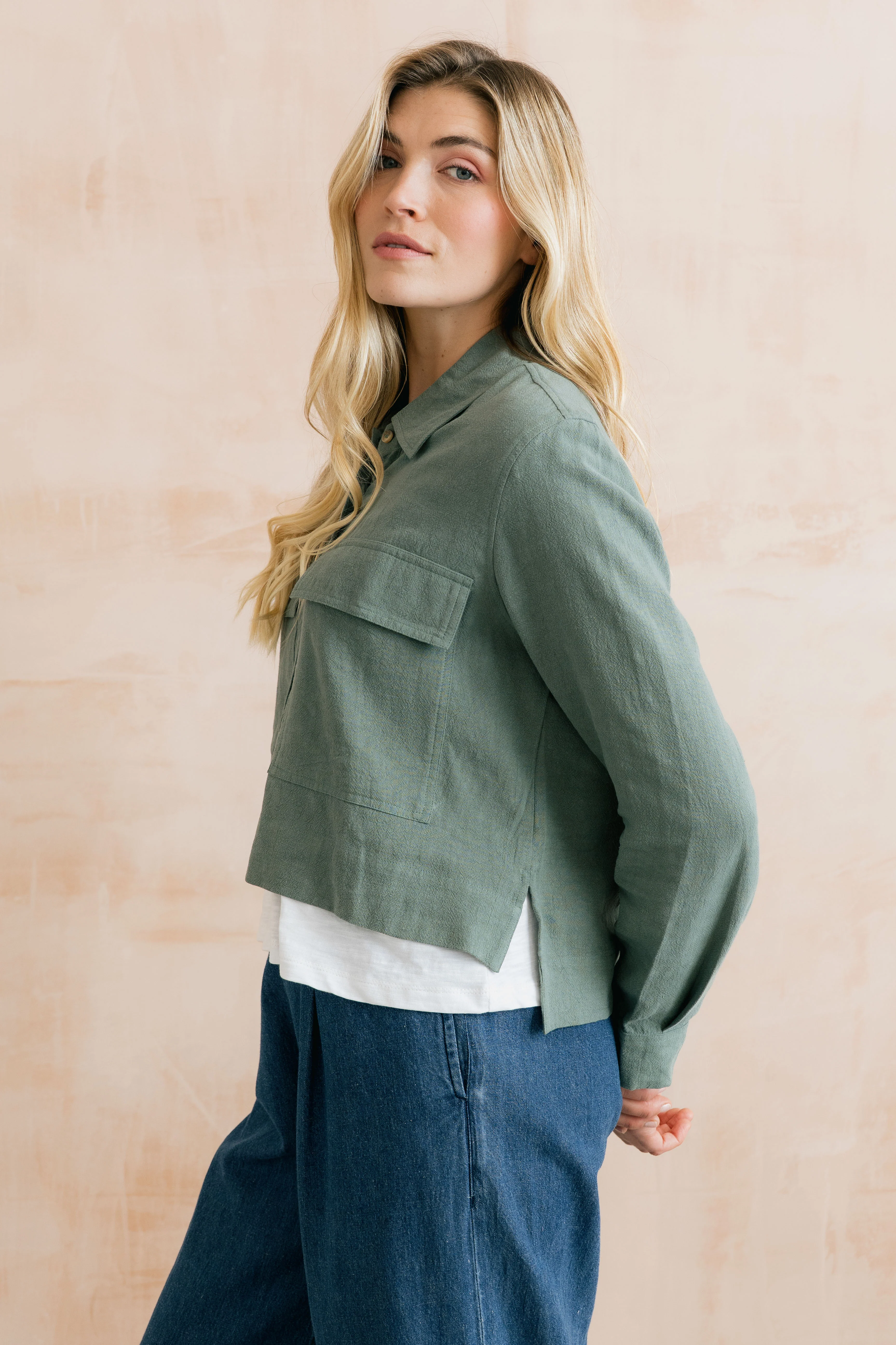 Grasslands Linen Blend Jacket Laurel - Image 6